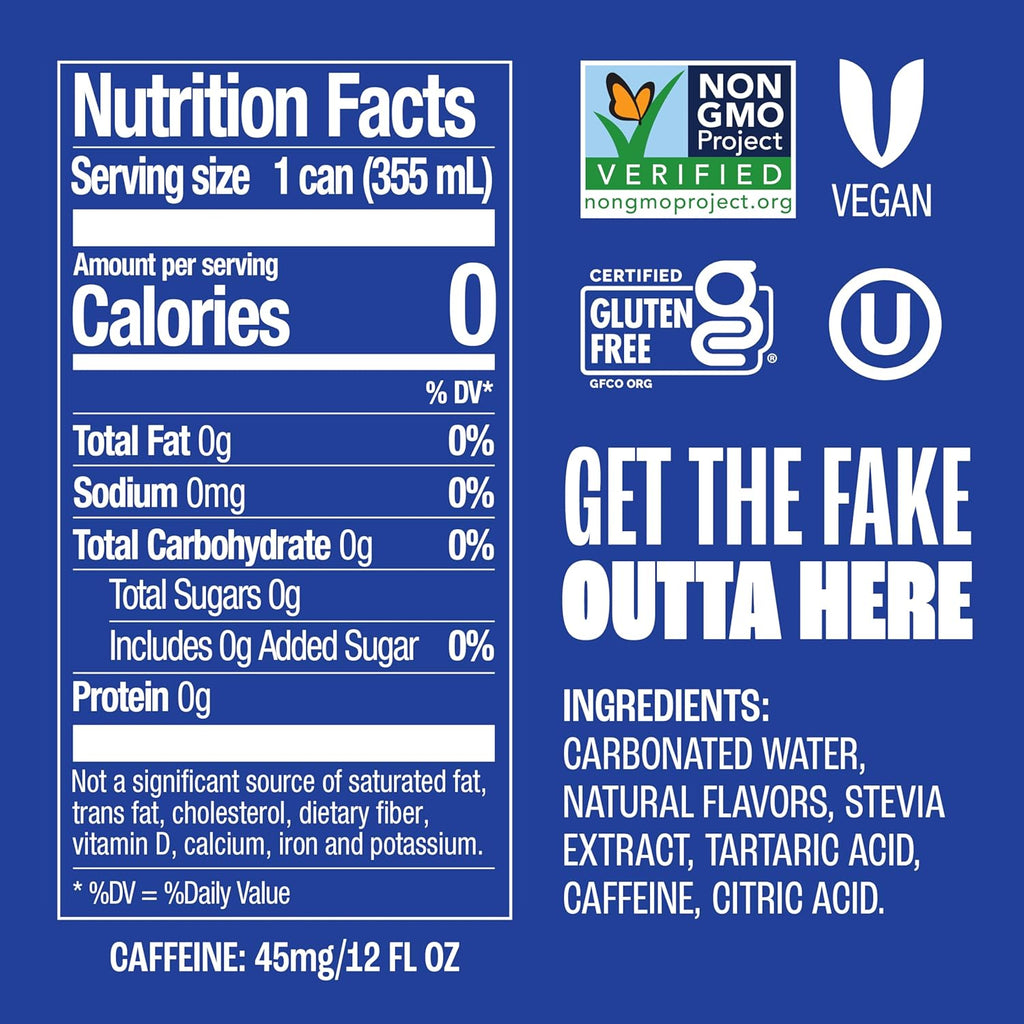 Zevia Zero Sugar Soda, Cola, 12 oz Cans (24-Pack) – Naturally Sweetened, Zero Calorie Sugar Free Soda - Non-GMO Project Verified, Gluten-Free, Vegan