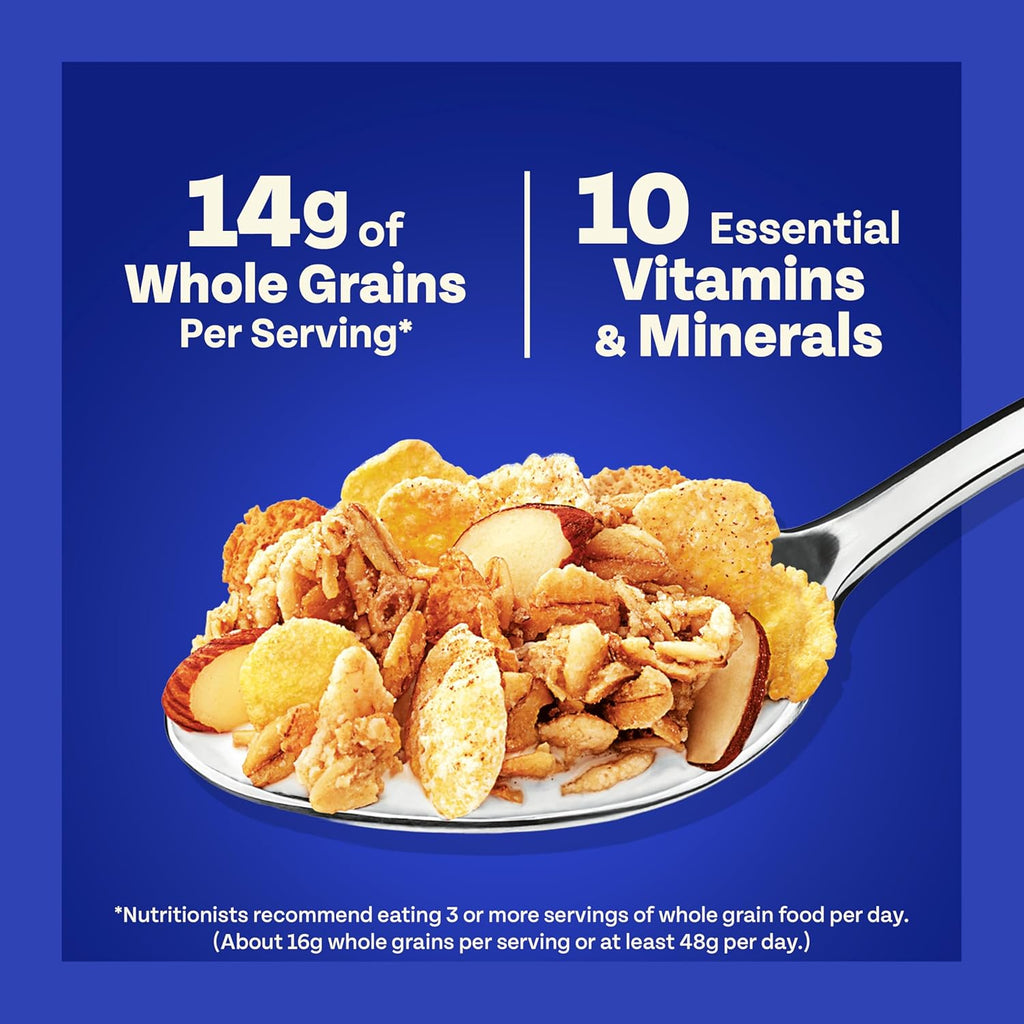 Honey Bunches of Oats with Almonds Breakfast Cereal, Almond Cereal with Oats and Granola Clusters, Family Size 18 oz Box