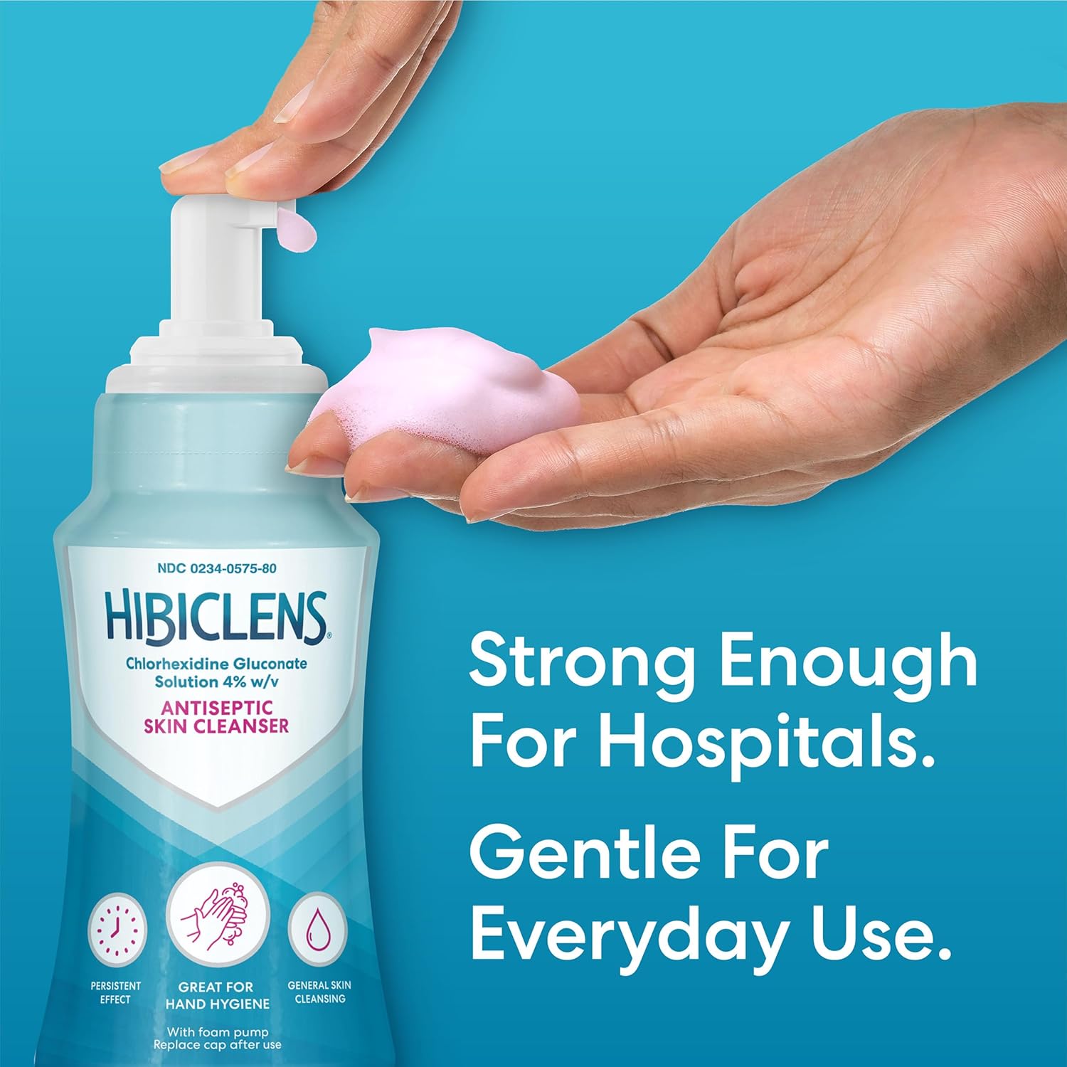 Hibiclens – Antimicrobial and Antiseptic Soap and Skin Cleanser – 8 oz with Foaming Pump – for Home and Hospital – 4% CHG