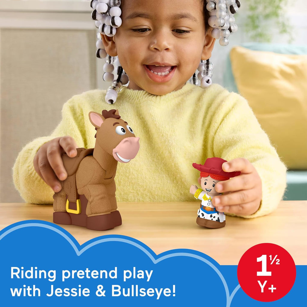 Fisher-Price Little People Toddler Toys Disney Pixar Toy Story Bobbin’ Bullseye Horse & Jessie Figures for Pretend Play Kids Ages 18+ Months