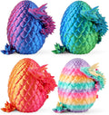 Rapean 8" 3D Printed Dragon Eggs, Easter Basket Stuffers for Kids and Teens, Unique Easter Toys & Decor for Children, Mysterious Dragon Toys Gifts for Boys & Girls (4 Pack)