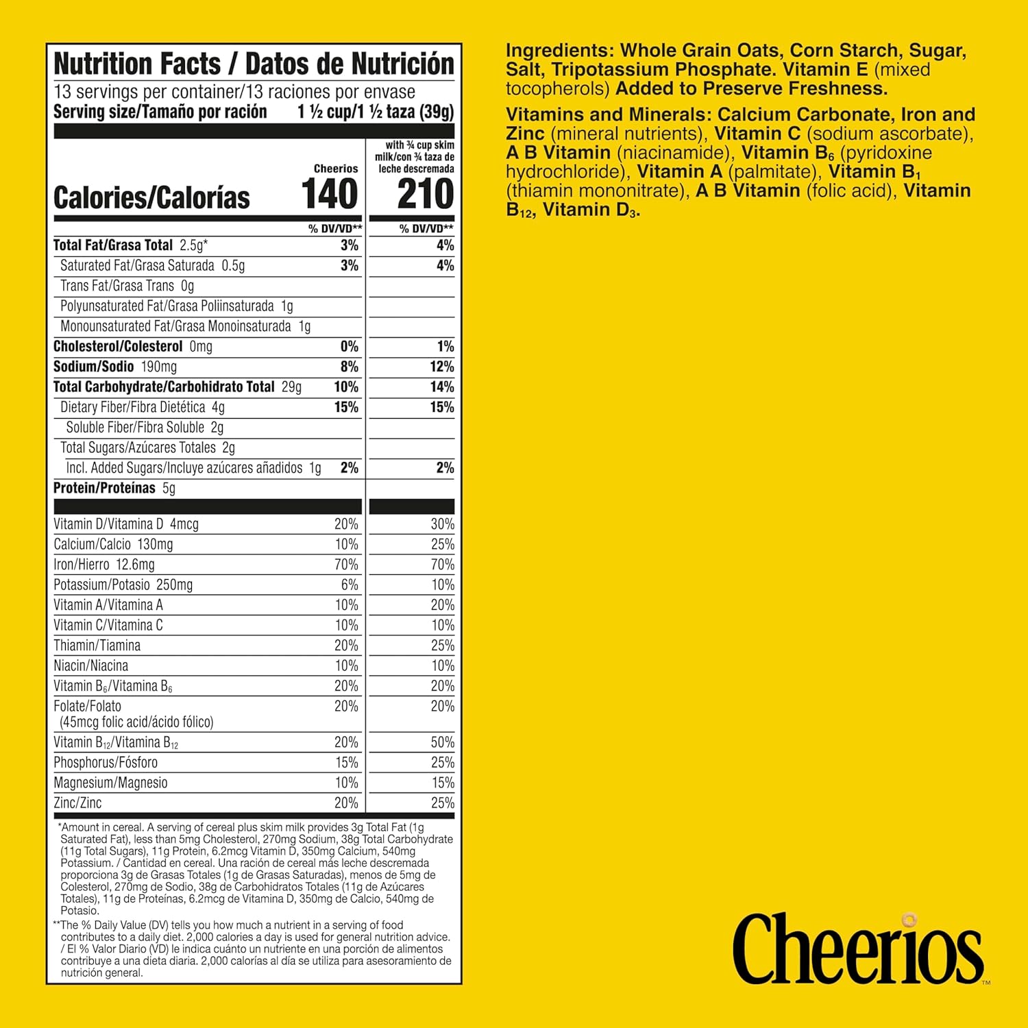 Cheerios, Heart Healthy Gluten Free Breakfast Cereal, Family Size, 18 oz