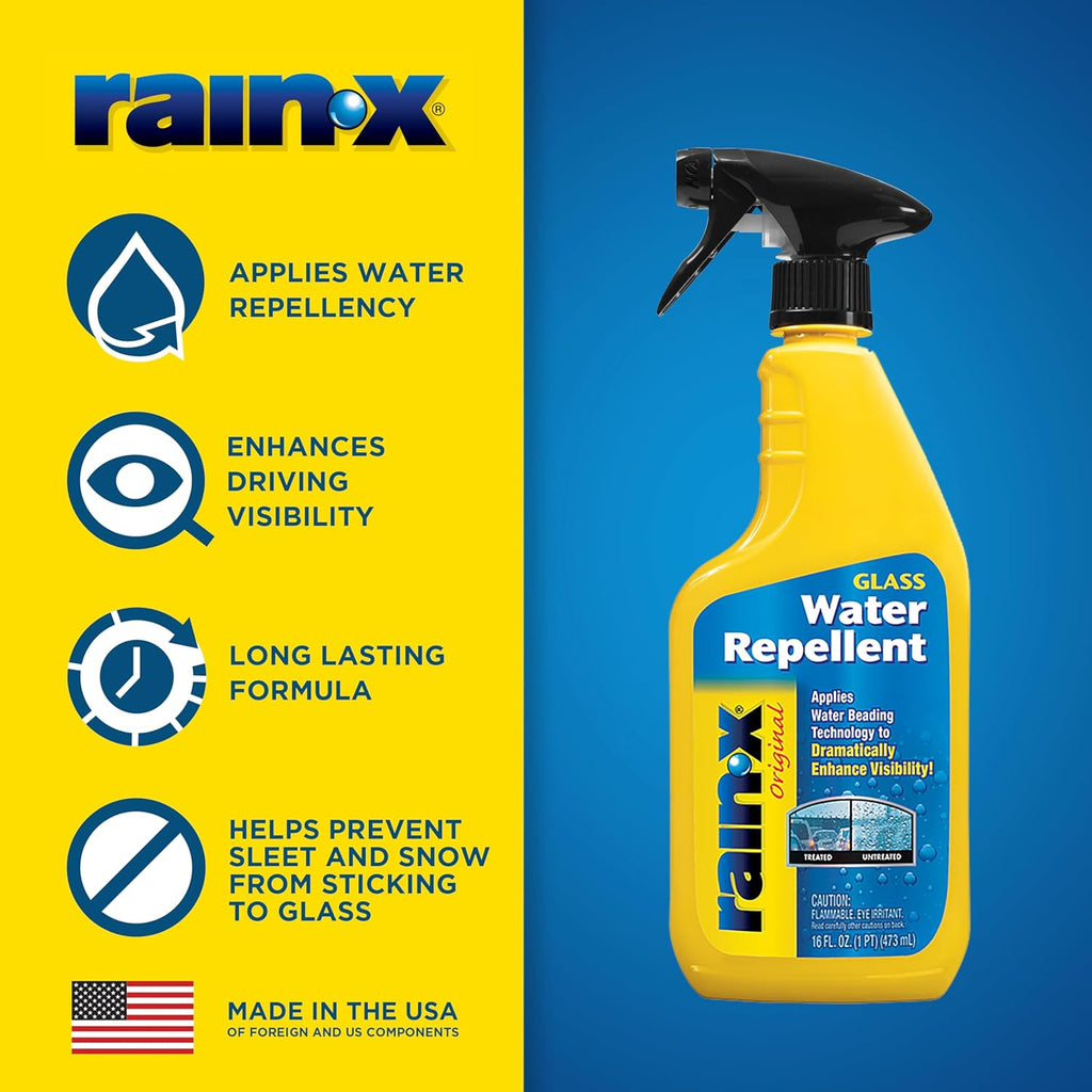 Rain-X 800002250 Glass Treatment Trigger, 16 Fl Oz - Exterior Glass Treatment to Dramatically Improve Wet Weather Driving Visibility During All Weather Conditions