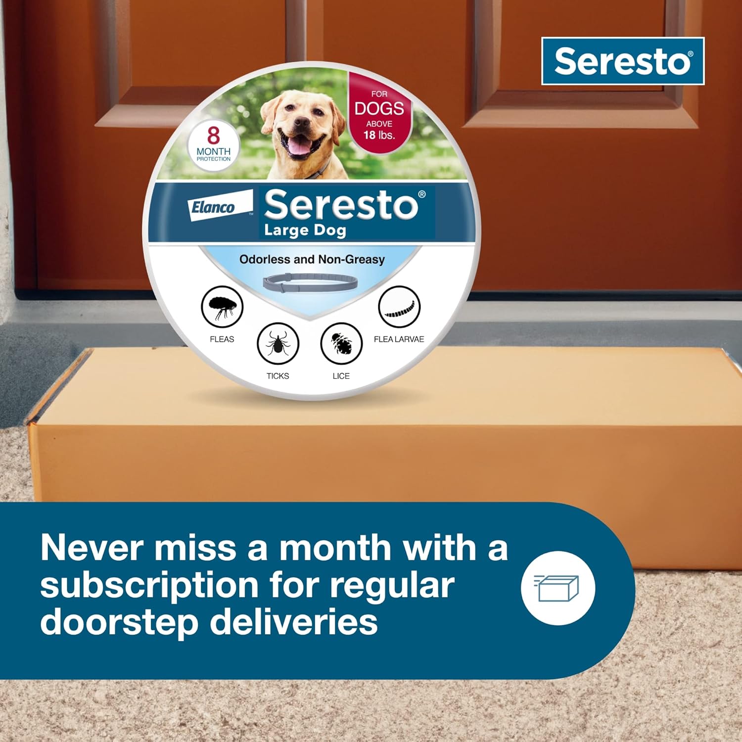 Seresto Flea & Tick Collar For Dogs Over 18 lbs., Treatment & Prevention, Vet-Recommend, 8 Month Protection