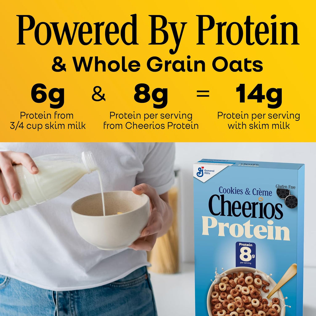 Cheerios Protein Cereal, Cookies and Crème, 8g Protein, Family Size, 15 oz