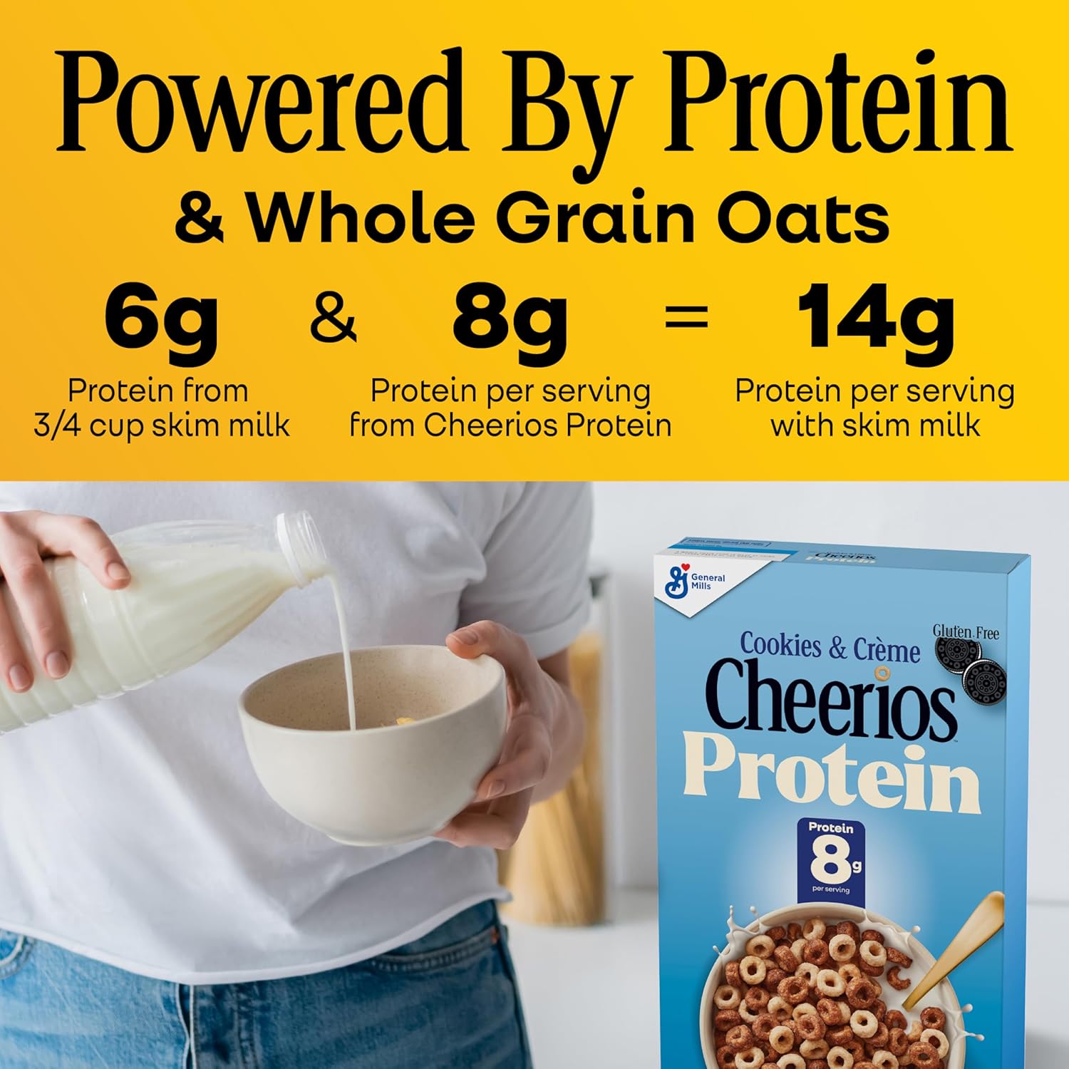 Cheerios Protein Cereal, Cookies and Crème, 8g Protein, Family Size, 15 oz