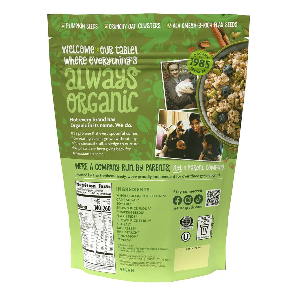 Nature's Path Organic Pumpkin Seed + Flax Granola, 24.7 oz (Pack of 1), Non-GMO