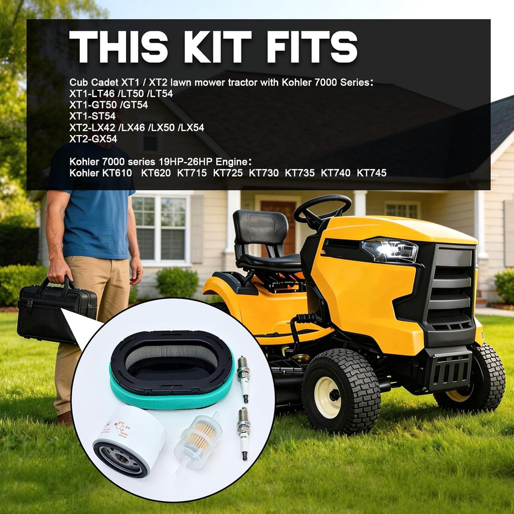 7000 Maintenance Kit 32 083 09-S Air Filter for Kohler 32 883 09-S1 KT715 KT725 KT730 KT735 KT740 KT745 19HP-26HP Engine Lawn Mower