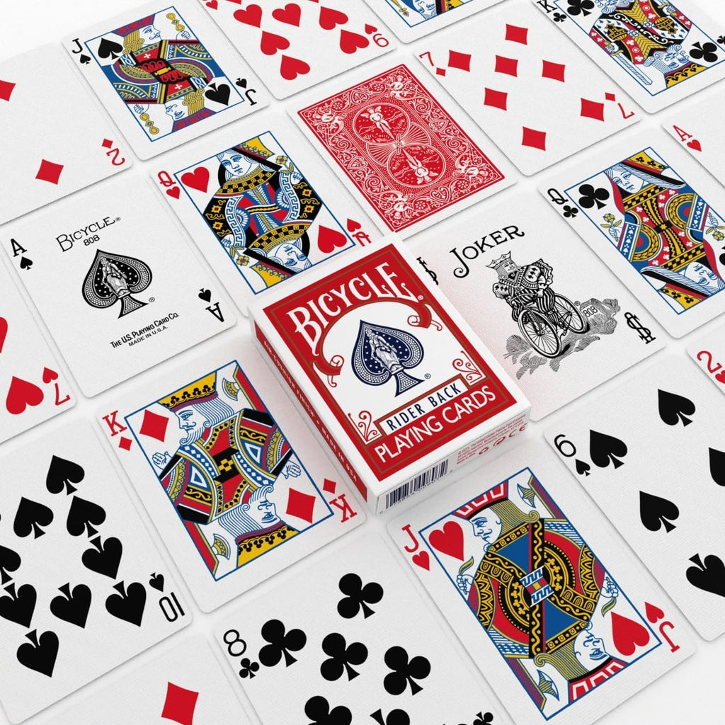 Bicycle Rider Back Playing Cards, Standard Poker Size Deck of Cards, Red & Blue (2 Pack), Classic Cards for Poker, Blackjack, Family Game Night & Card Games, Fun for All Ages