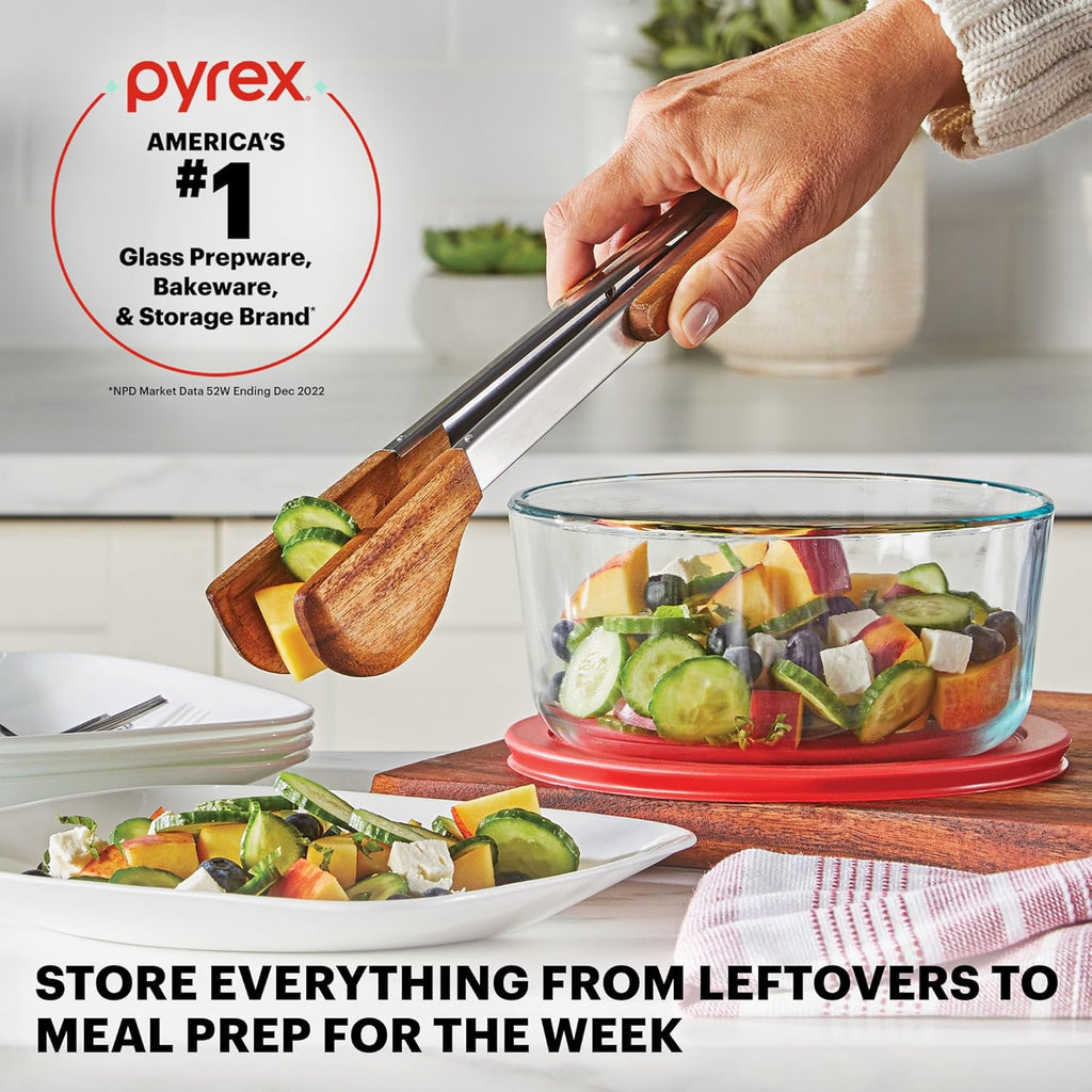 Pyrex Simply Store (9-Pack) Mixed Sized Glass Food Storage Set, Round & Rectangular Containers With Plastic Lids, BPA-Free, Dishwasher & Microwave Safe