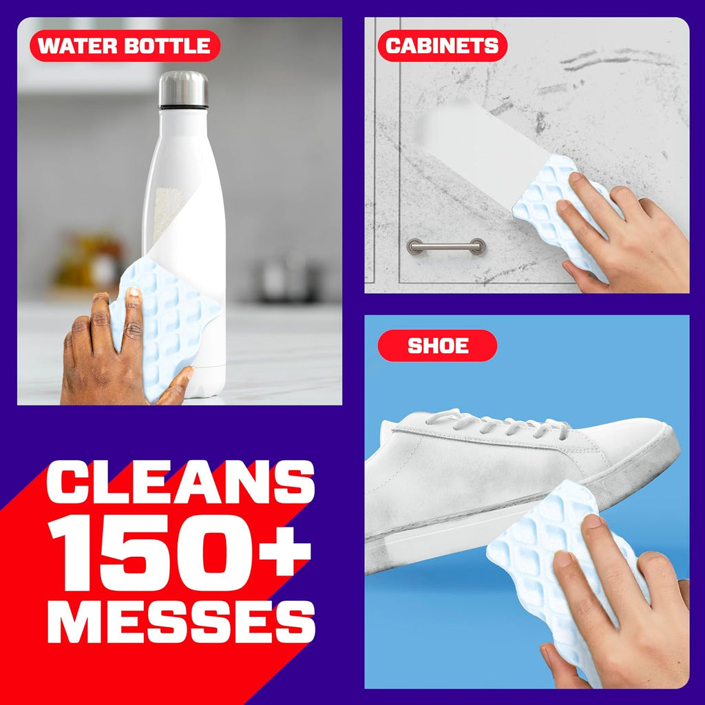 Mr. Clean Magic Eraser Sponge, All Purpose Cleaner, Cleaning Scrubber, Wall, Sneaker, Kitchen, Bathroom, Shower Cleaning Supplies, Melamine Sponge, Cleaning Pads, Whole Home Extra Durable, 12ct