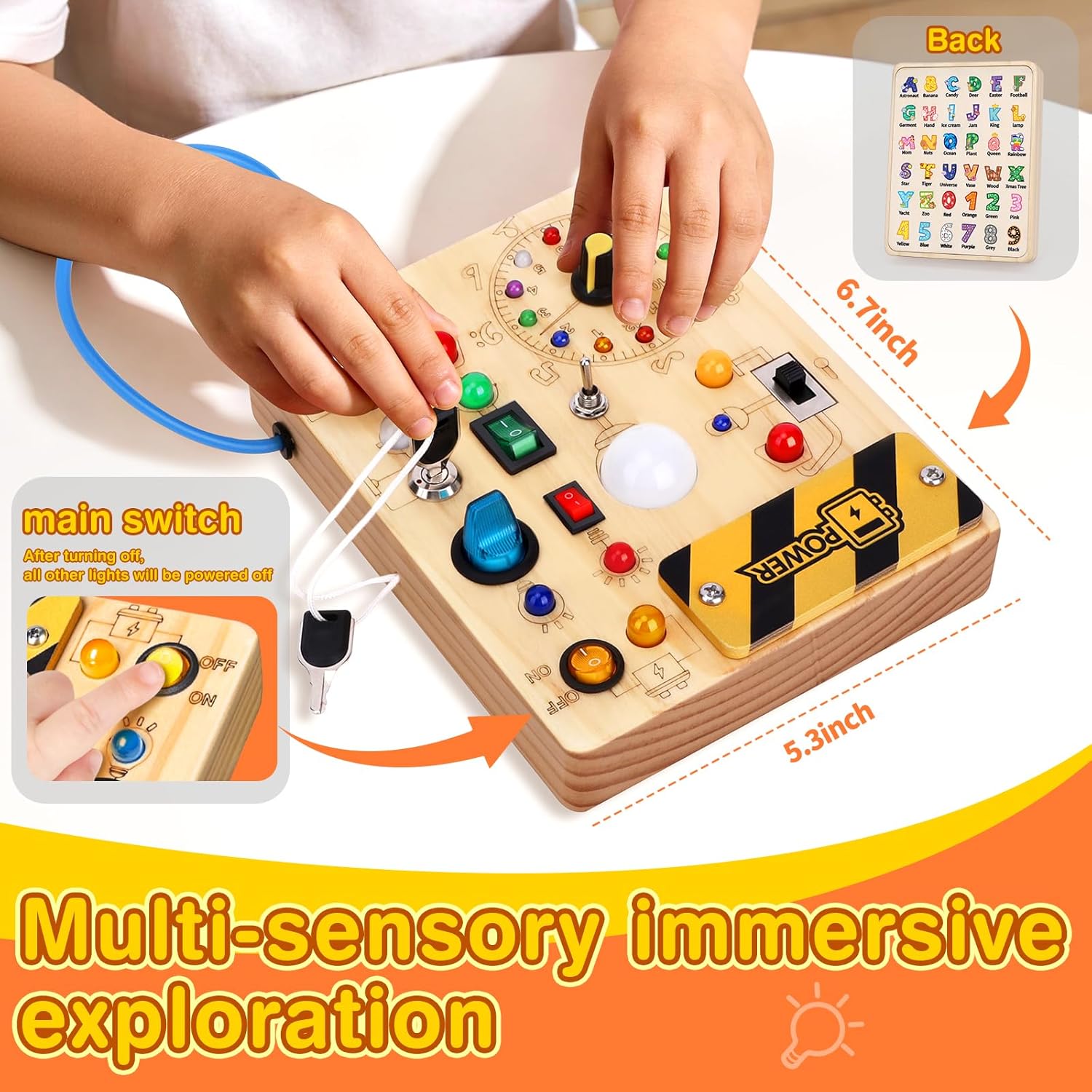 Grarain Busy Board for Toddlers - Montessori Educational Toy for 1-3 Year Old Boys & Girls | Travel-Friendly Sensory Learning Activity | Ideal for Kids with Autism(Clocks Busy Board)
