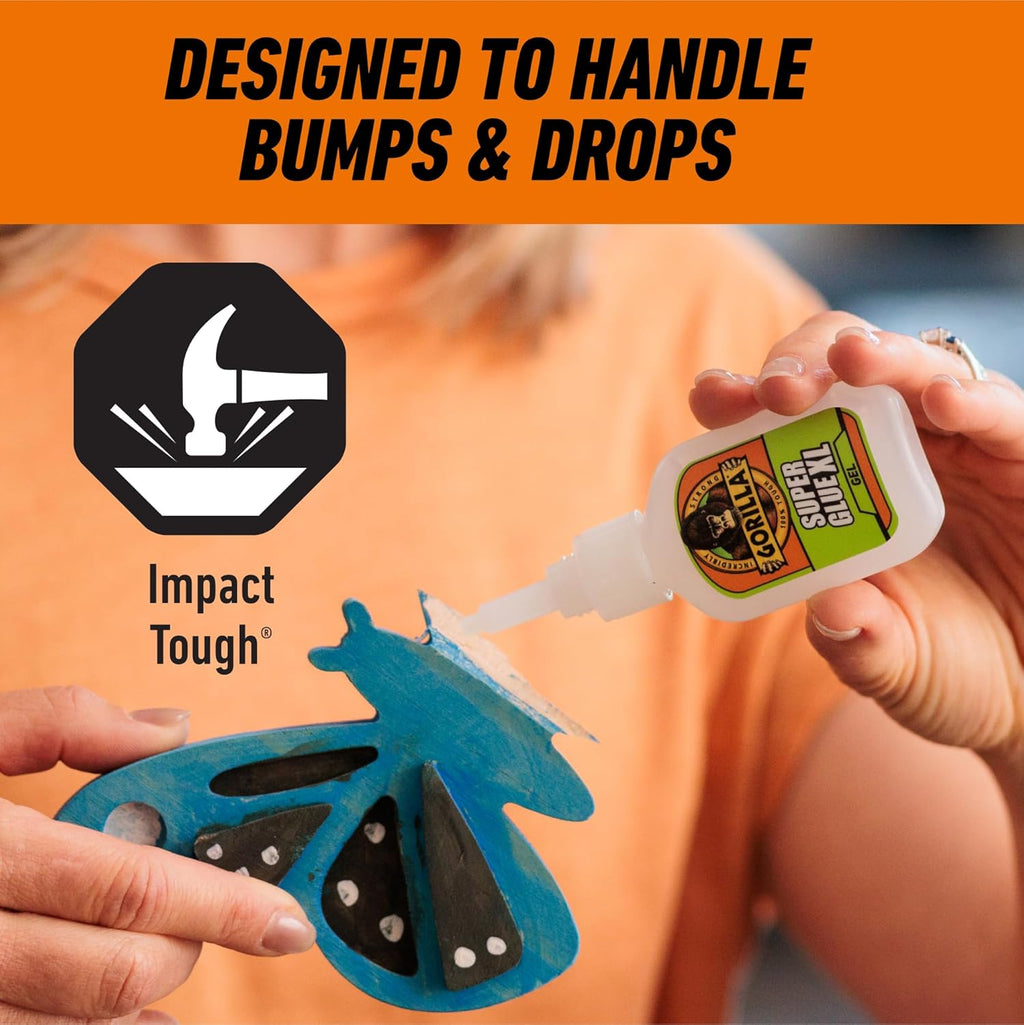 Gorilla Super Glue Gel XL, Clear 25g (Pack of 1) - Fast‑Setting, No‑Drip Control for Precise All‑Purpose Repairs