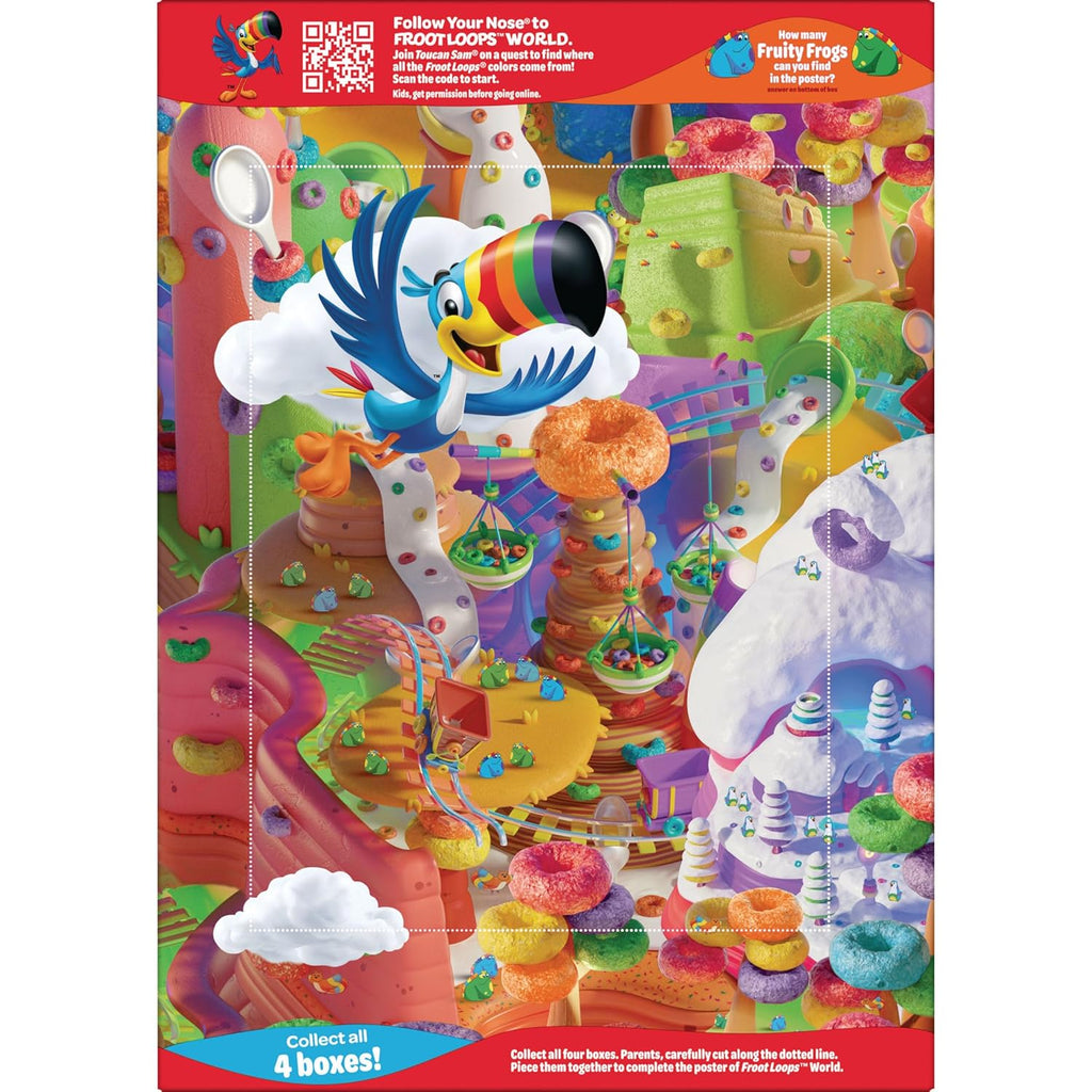 Kellogg's Froot Loops Breakfast Cereal, Good Source of Fiber, 15g Whole Grains, Giant Size, 23 oz