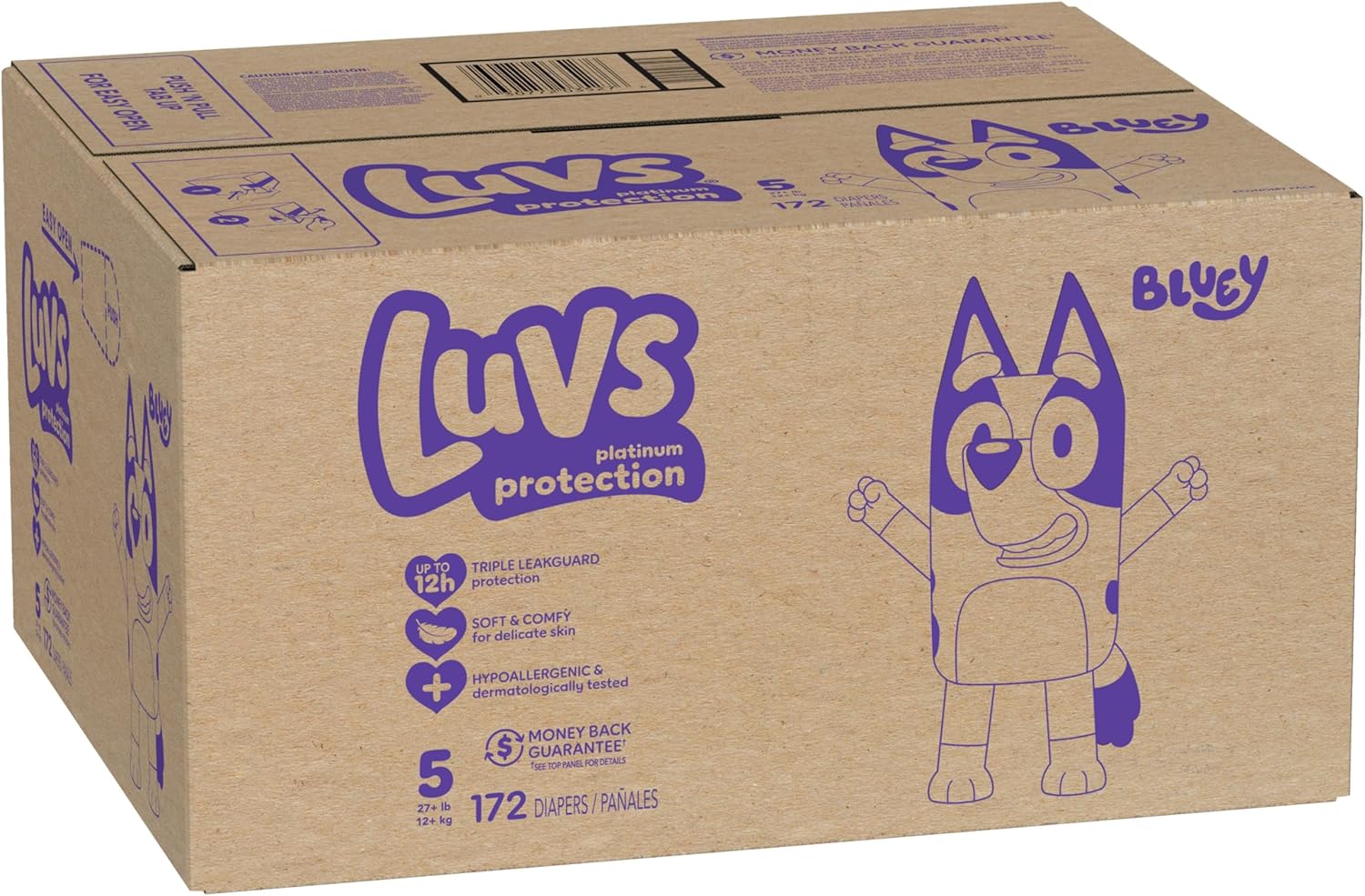 Luvs Diapers - Size 5, 172 Count, Bluey Platinum Protection Baby Diaper