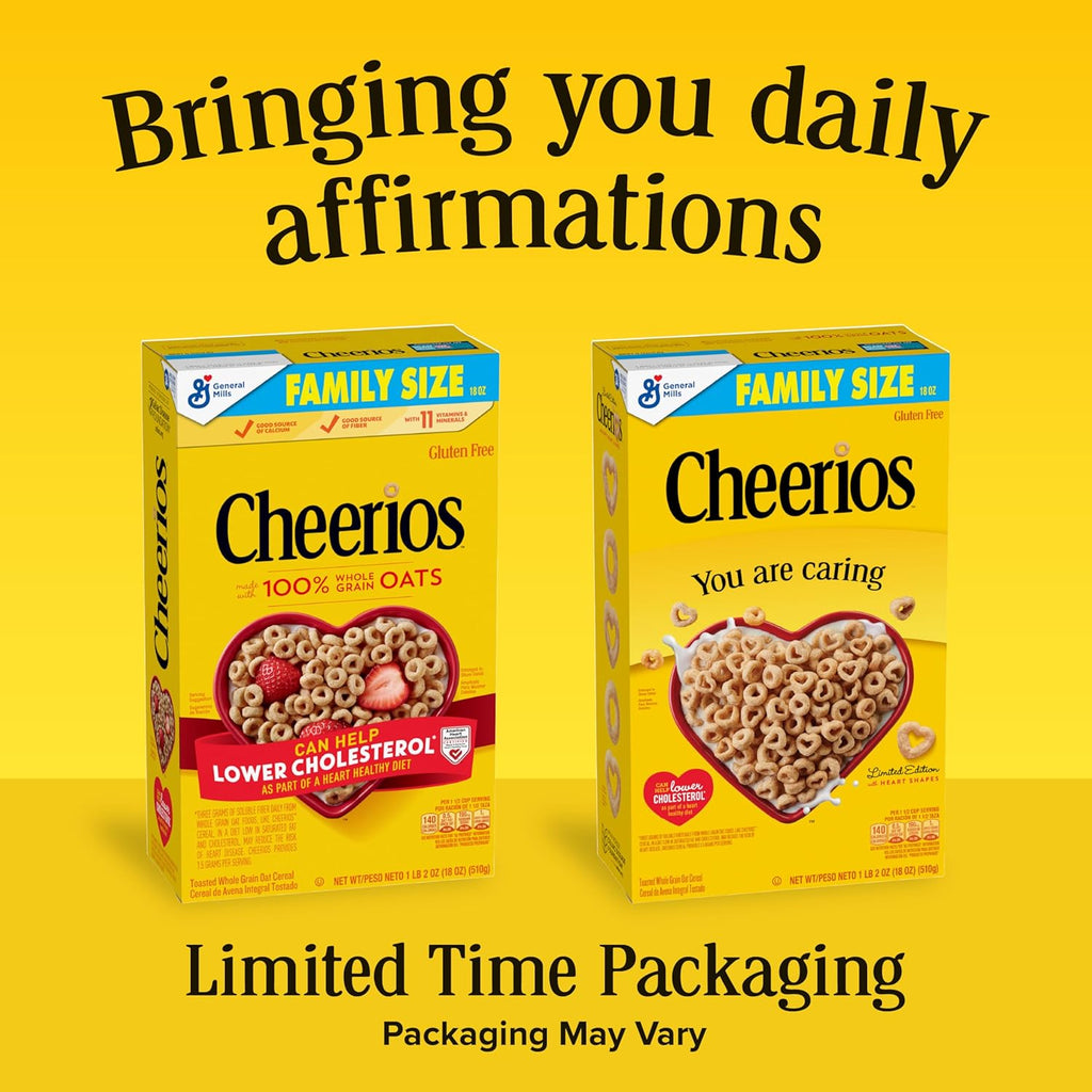 Cheerios, Heart Healthy Gluten Free Breakfast Cereal, Family Size, 18 oz