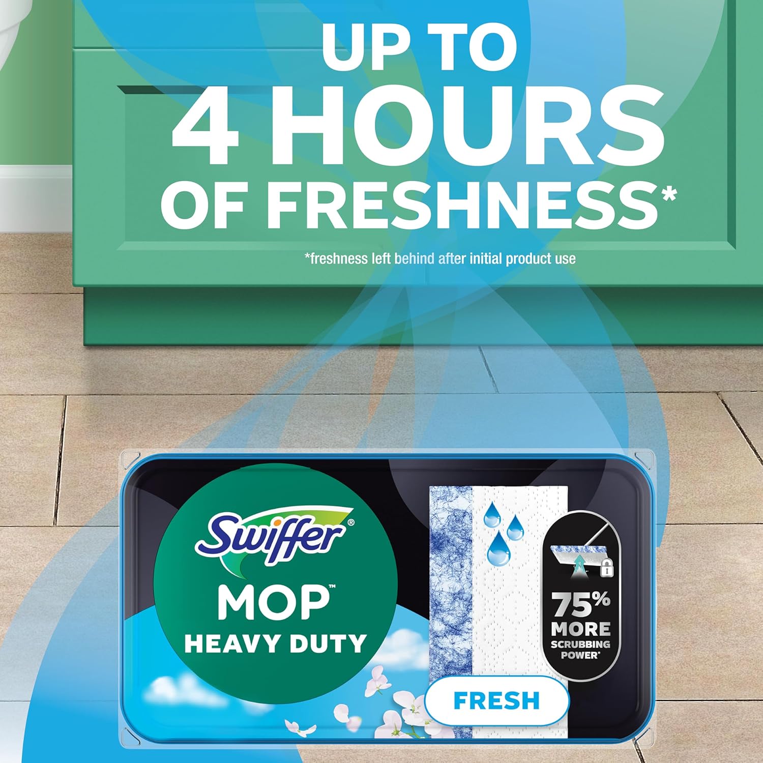 Swiffer Sweep & Mop Deluxe 2-in-1 Multi-Surface Kit for Floor Cleaning, Includes 1 Sweeper Device, 5 Dry Sweeping + 6 Wet Mopping Heavy Duty Cloths, Black
