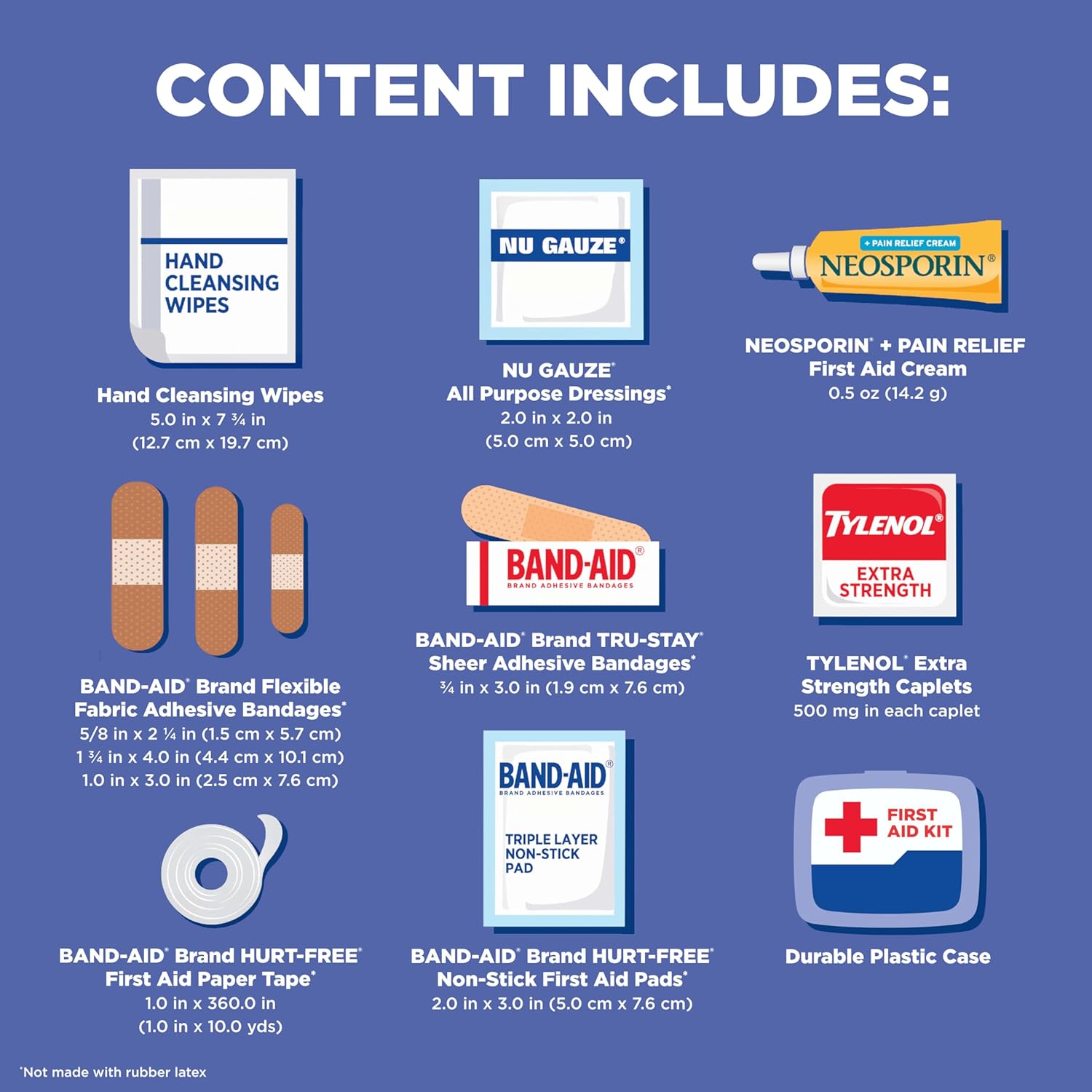 BAND-AID Brand Travel Ready Portable Emergency First Aid Kit for Minor Wound Care, Perfect for Home, Car, Travel, Camping Essentials & Outdoor Emergency Kit, 80 Pieces