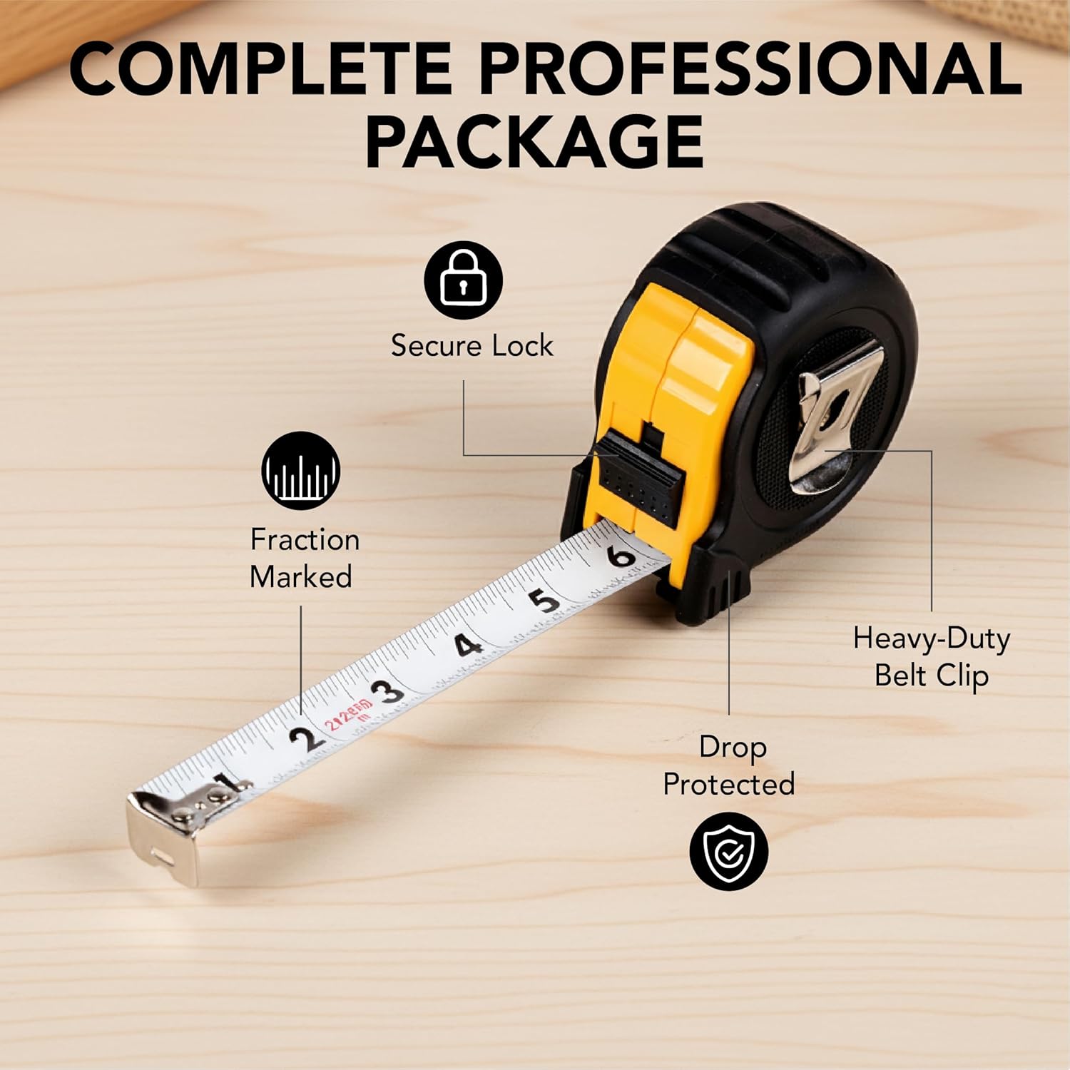 Mr. Pen- Steel Retractable Tape Measure with Fractions, 25-Foot, Easy Read Tape Measure 25 ft
