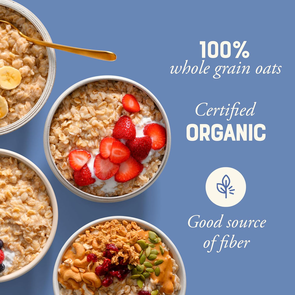 Bob's Red Mill Organic Extra Thick Rolled Oats, 32oz (Pack of 4) - Non GMO, Whole Grain, Vegan, Kosher