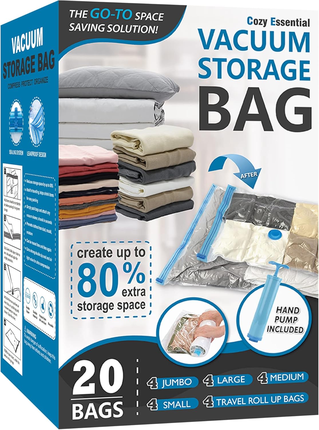 Vacuum storage bags