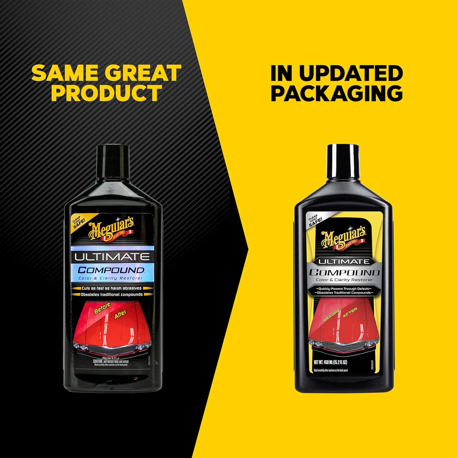 Meguiar's Ultimate Compound - Pro-Grade Car Scratch Remover, Paint Correction Compound that Removes Defects While Adding Gloss and Shine, Single Stage and Clear Coat Scratch Remove, 15.2 Oz