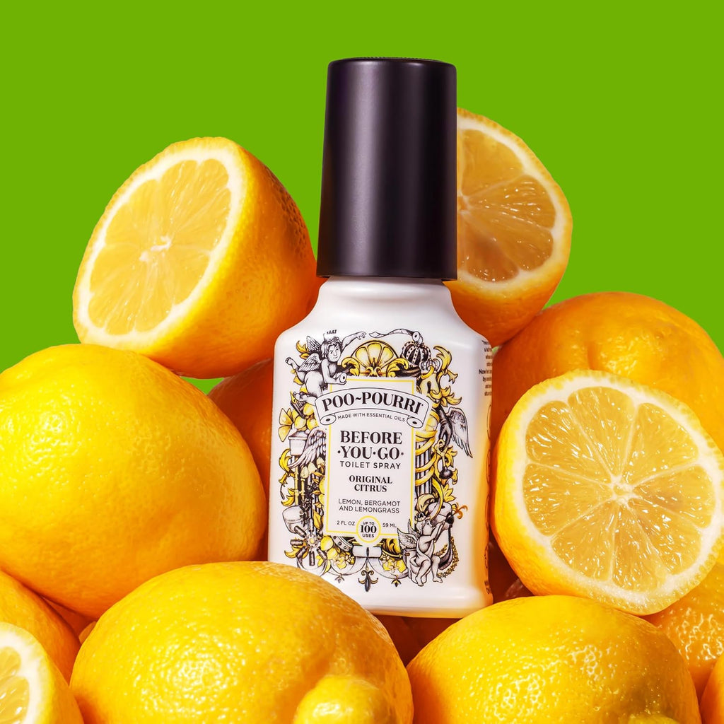 Poo-Pourri Before-You-Go Toilet Spray, Lavender Vanilla, 2 Fl Oz, Up to 100 Uses, Bathroom Odor Deodorizer with Essential Oils for Home or Work, Travel Essentials, TSA Approved Size