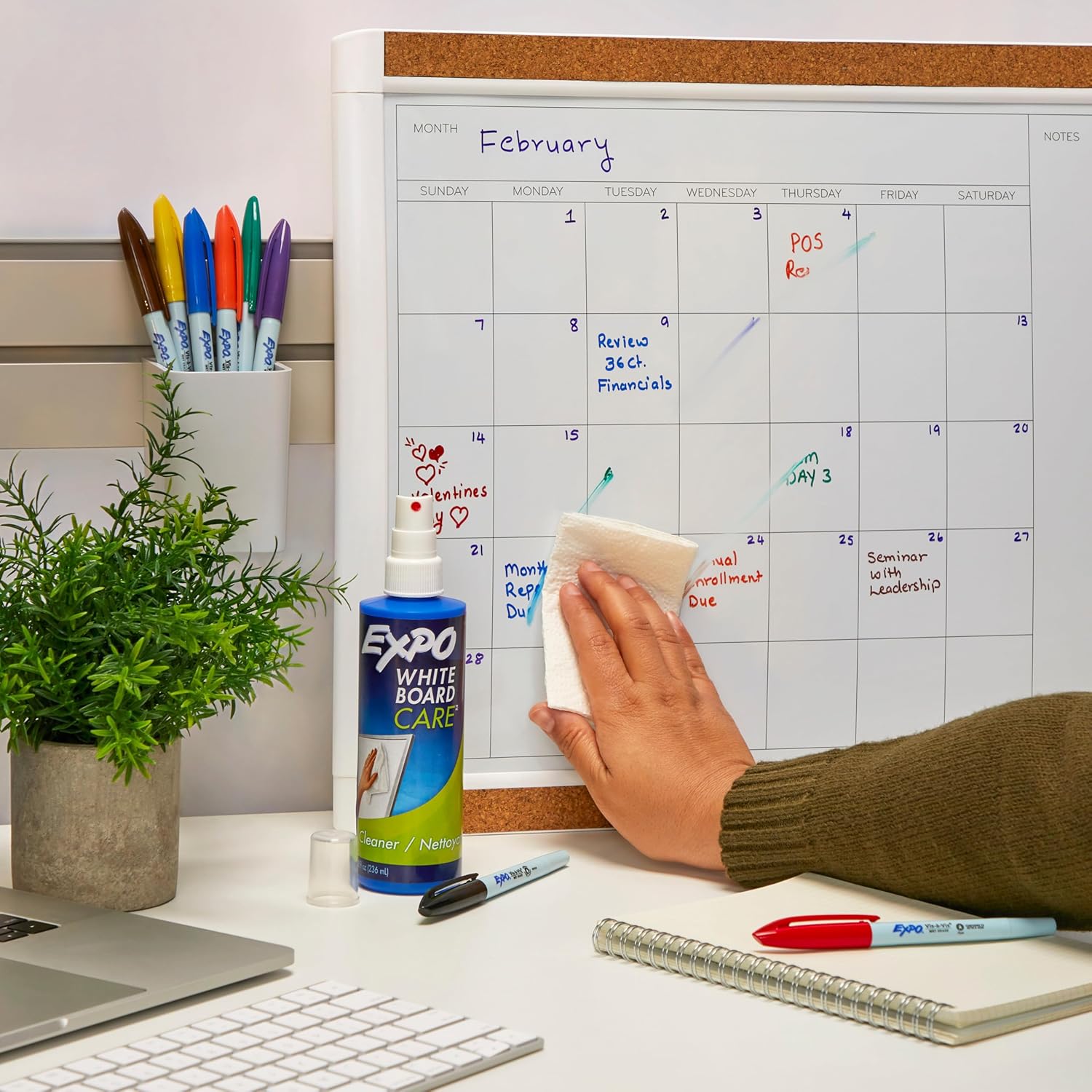 EXPO Dry Erase Whiteboard Cleaning Spray, 8oz - Calendar, Organization, Essential Supplies for Office, School, Classroom, Teachers