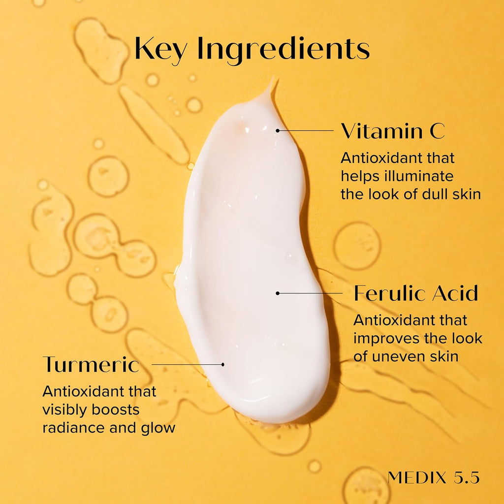 MEDIX Vitamin C Cream + Niacinamide Brightening Body Lotion | Anti Aging Moisturizer Vitamin C Lotion For Women & Men To Soften The Look Of Dark Spots, Wrinkles, & Uneven Looking Skin Tone, 15 Fl Oz