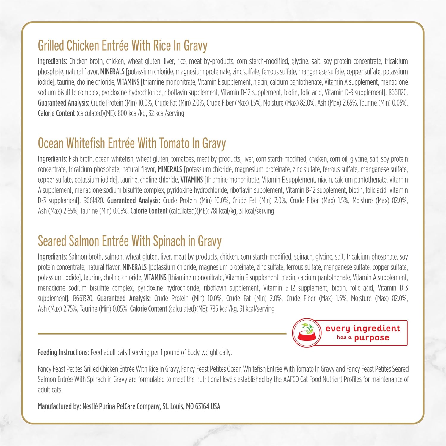Purina Fancy Feast Gourmet Wet Cat Food Variety Pack, Petites Gravy Collection, break-apart tubs, 48 servings - (Pack of 24) 2.8 oz. Tubs