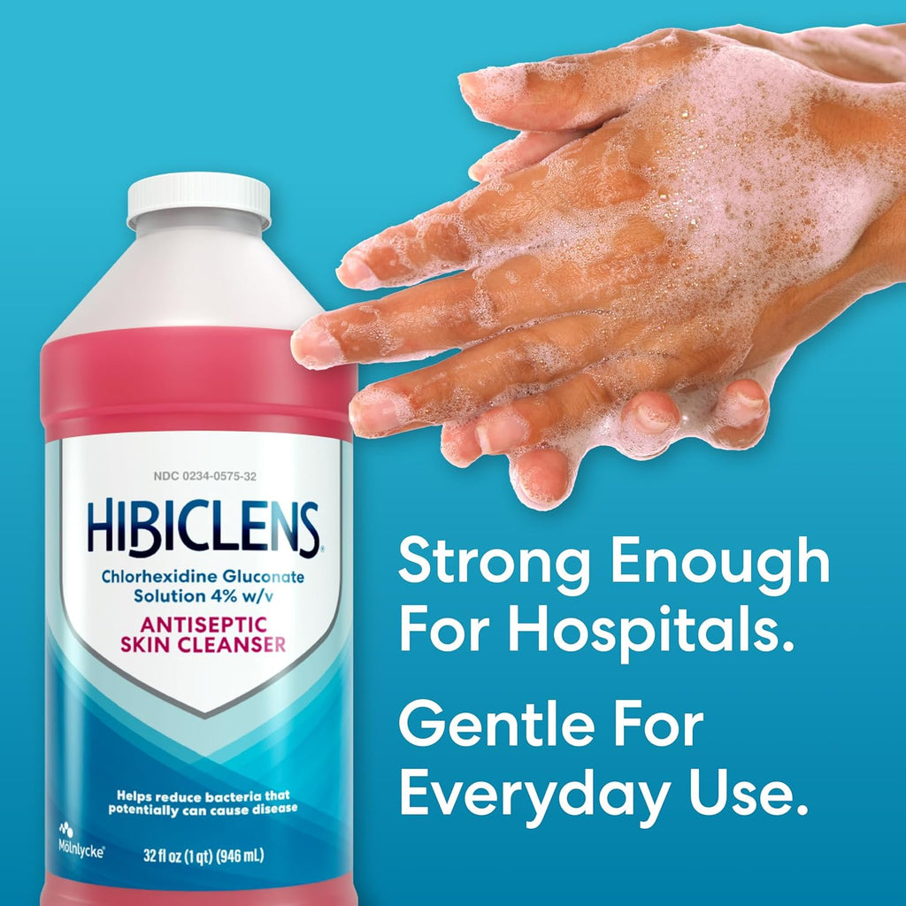 Hibiclens – Antimicrobial and Antiseptic Soap and Skin Cleanser – 32 oz – for Home and Hospital – 4% CHG, Packaging May Vary