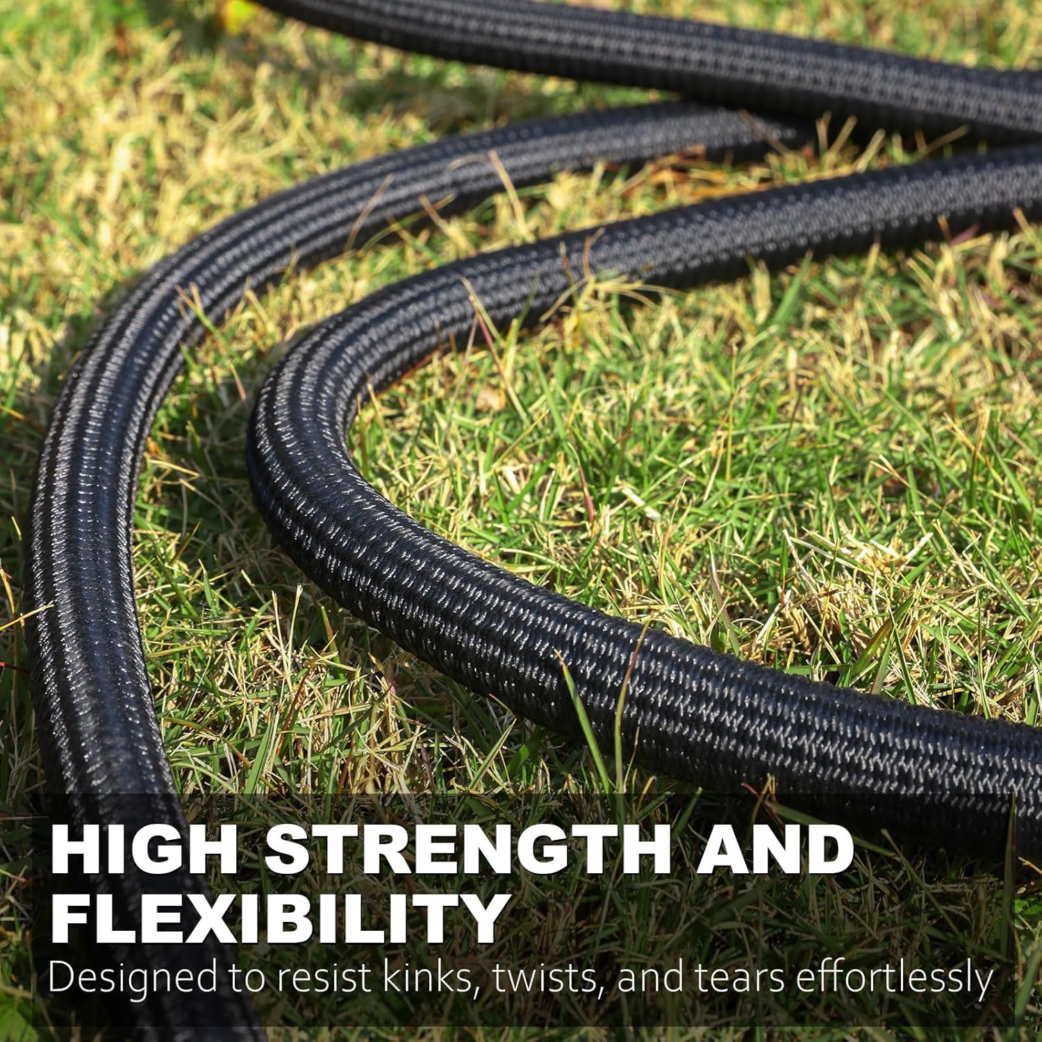 Relxitl Garden Hose, Flexible Water Hose, Ultra Lightweight Non-Expanding hose with 10 Function Sprayer, Leak proof, Pressure Resistant for Yard, Outdoor (Black, 50FT)