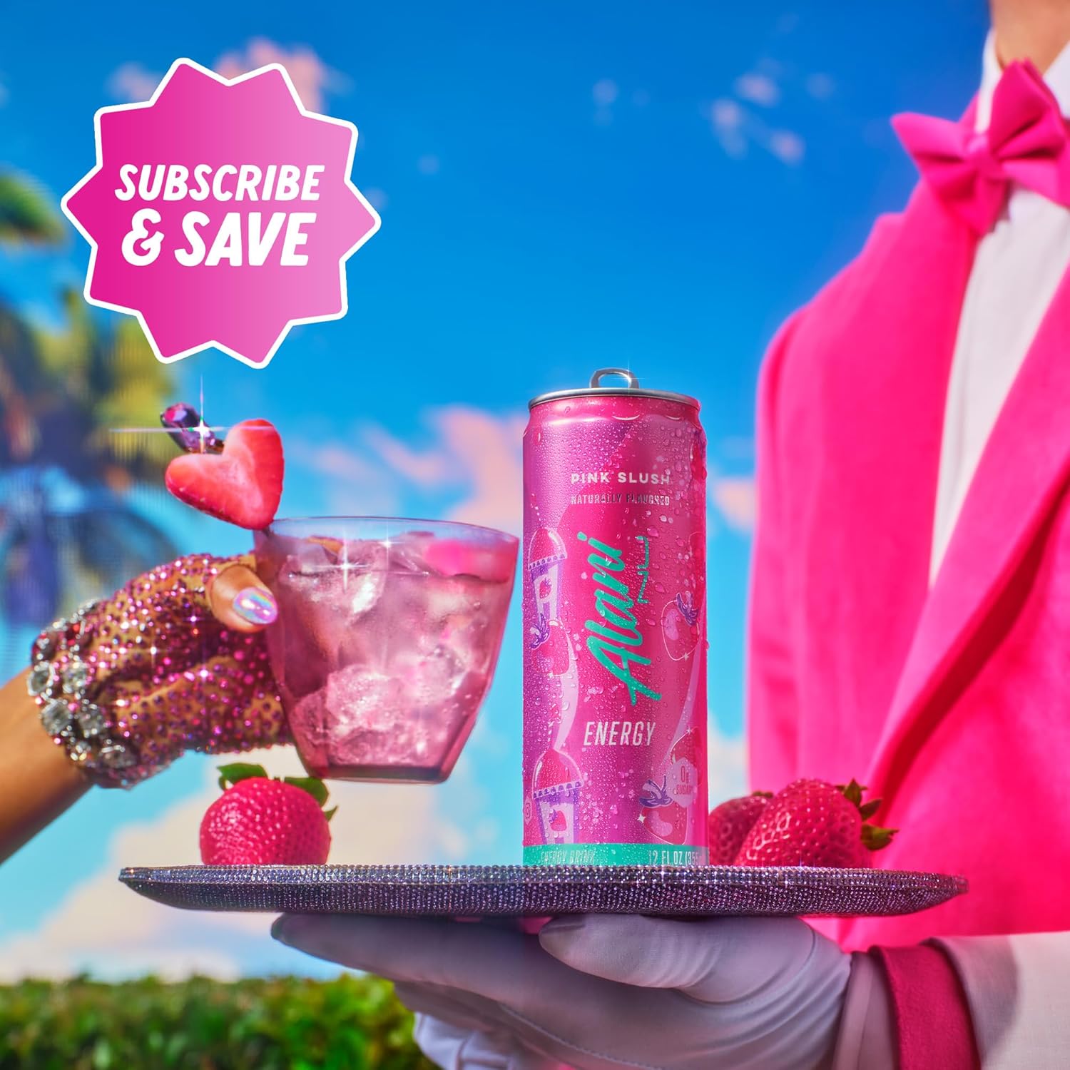 Alani Nu PINK SLUSH, Sugar Free, Low Calorie Energy Drinks, 200mg Caffeine, Biotin, B Vitamins, Zero Sugar, 10 Calories, 12 Fl Oz Cans, 12 Pack
