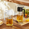 TrendPlain 16oz/470ml Glass Olive Oil Sprayer for Cooking – 2 in 1 Olive Oil Dispenser Bottle for Kitchen Gadgets and Air Fryer Accessories, Salad, BBQ - Black
