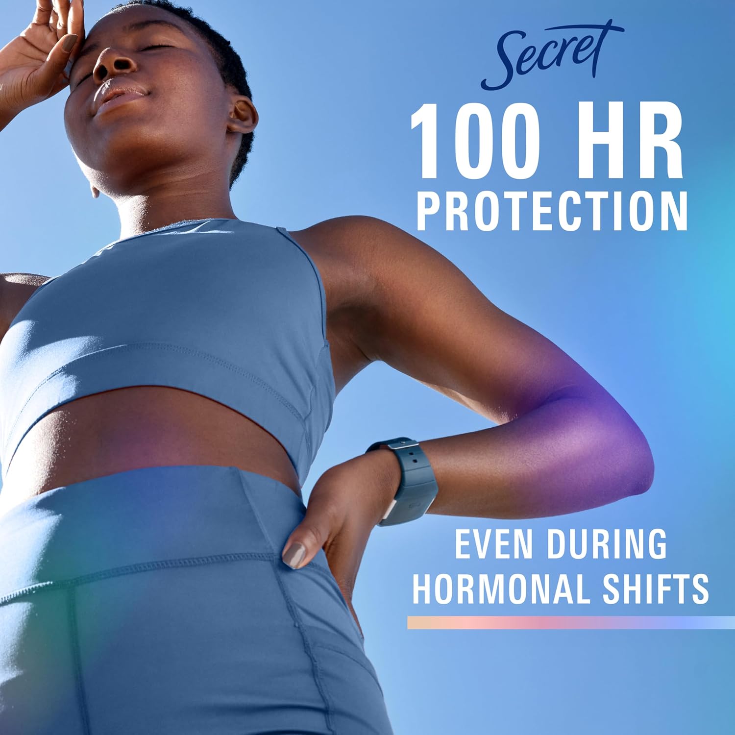 Secret Clinical Strength Antiperspirant Deodorant for Women, 100hr Sweat & Odor Protection, 3X Stress Protection with Hyaluronic Acid, PH Balanced, Invisible Solid, Completely Clean Scent, 2.6 oz