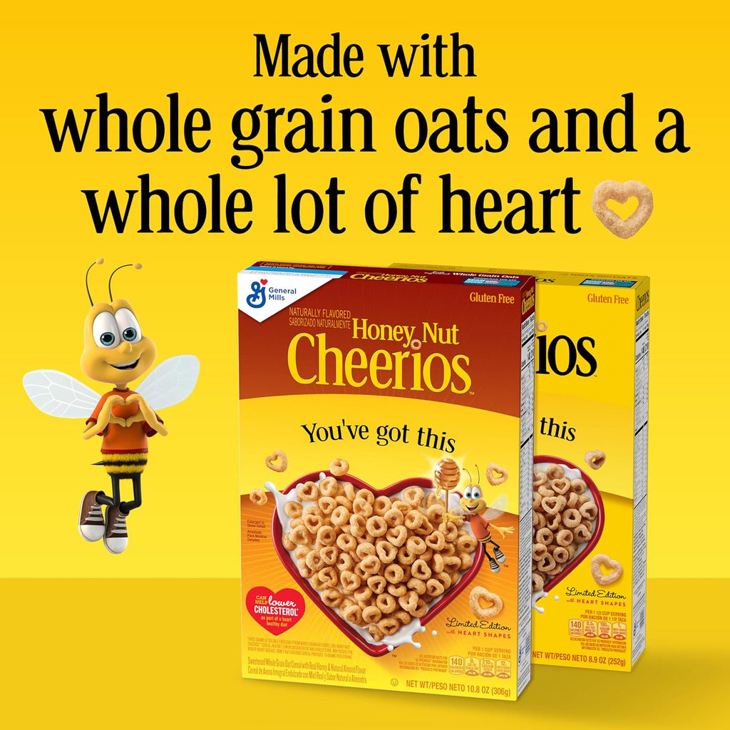 Honey Nut Cheerios, Heart Healthy Gluten Free Breakfast Cereal with Whole Grain Oats, Giant Size, 27.2 oz