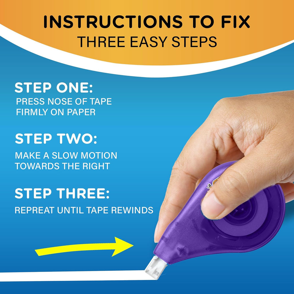 BIC Wite-Out EZ Correct Tear-Resistant Correction Tape with 39.3 ft of Tape, 10-Count Pack in White
