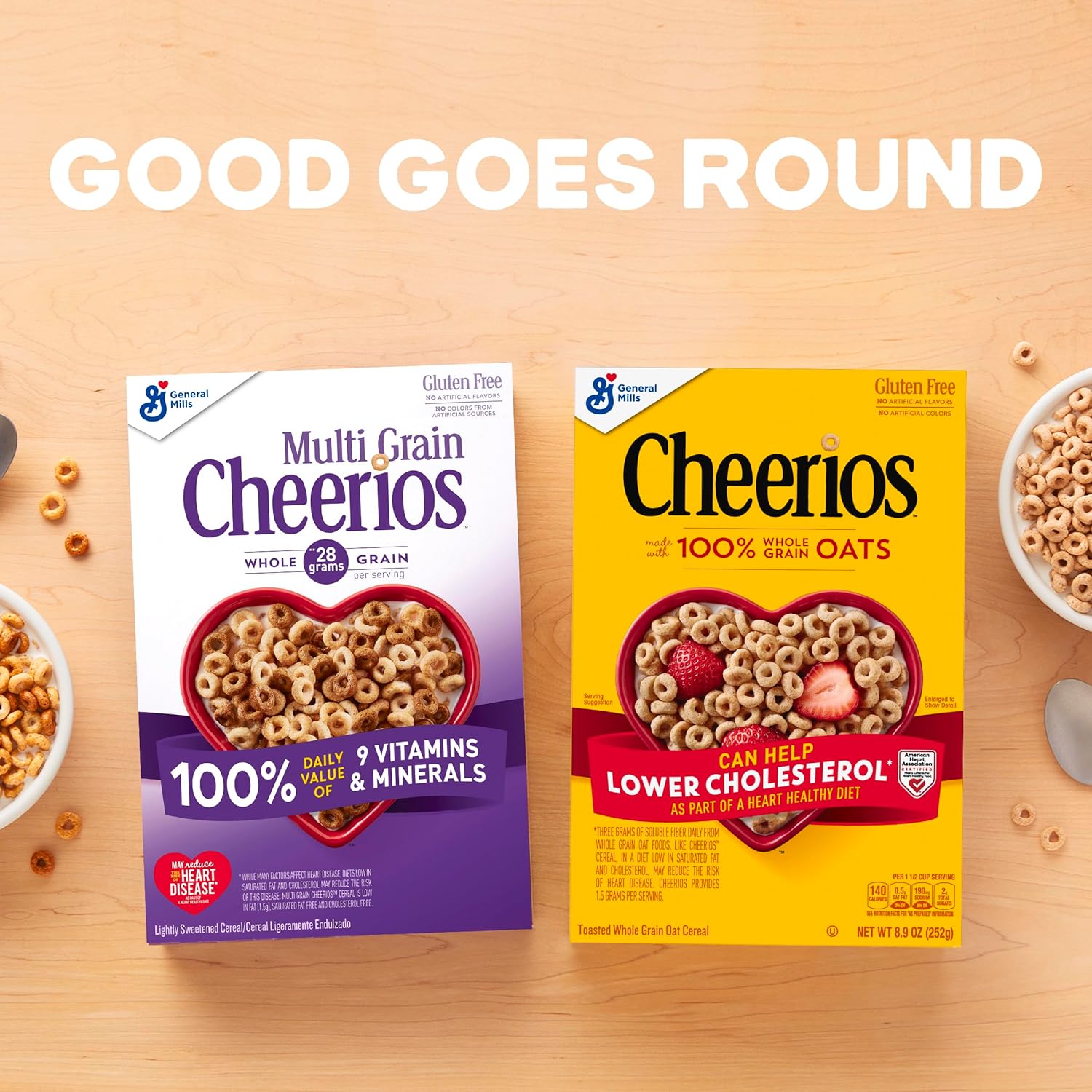 Multi Grain Cheerios, Heart Healthy Breakfast Cereal, Gluten Free, Family Size, 18 oz
