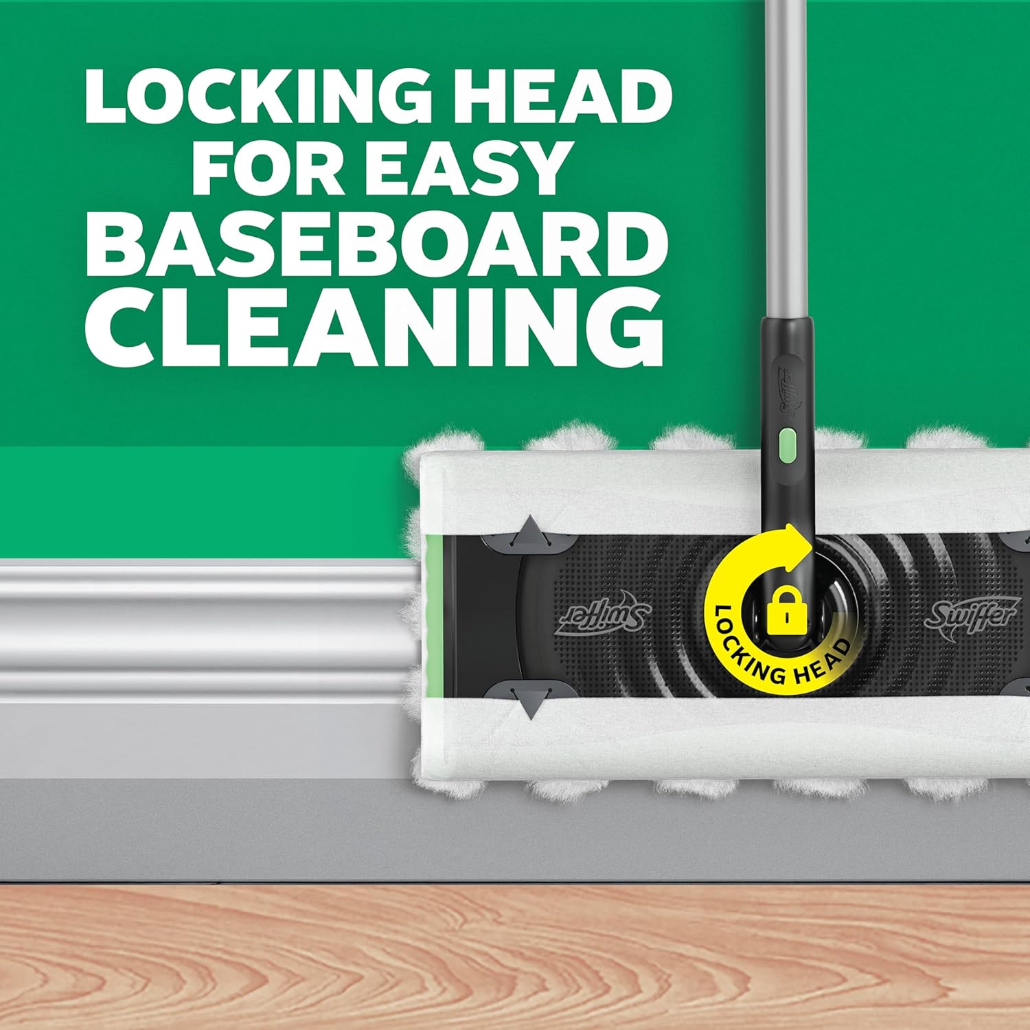Swiffer Sweep & Mop Deluxe 2-in-1 Multi-Surface Kit for Floor Cleaning, Includes 1 Sweeper Device, 5 Dry Sweeping + 6 Wet Mopping Heavy Duty Cloths, Black