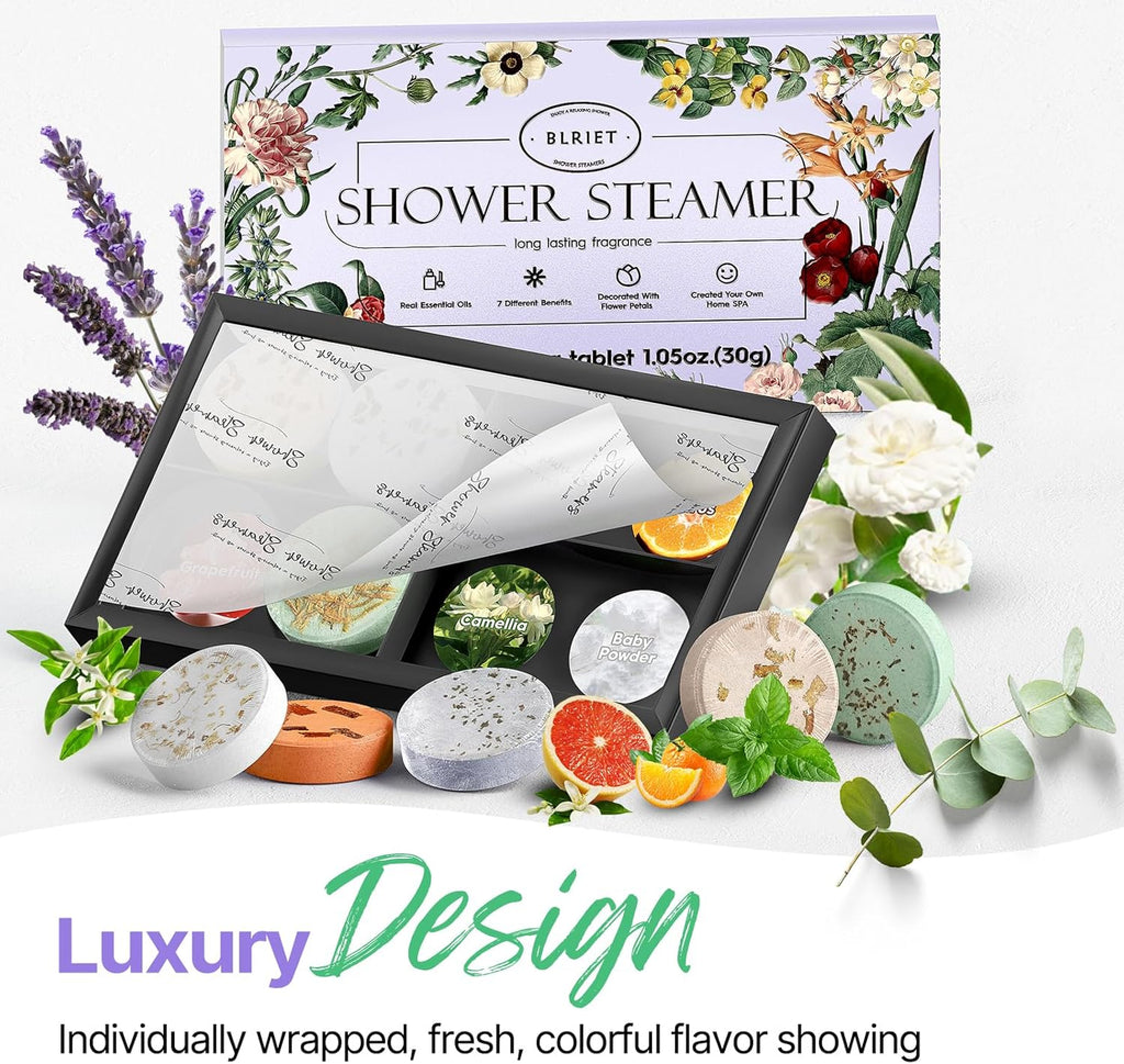 Shower Steamers Aromatherapy Blriet, Mothers Day Gifts for Women, Teen Girls, Wife, Her, Mom, Daughter, Grandma Basket Stuffers Birthday Gifts Decoration Travel Essentials Self Care Home Spa - 8 Pack