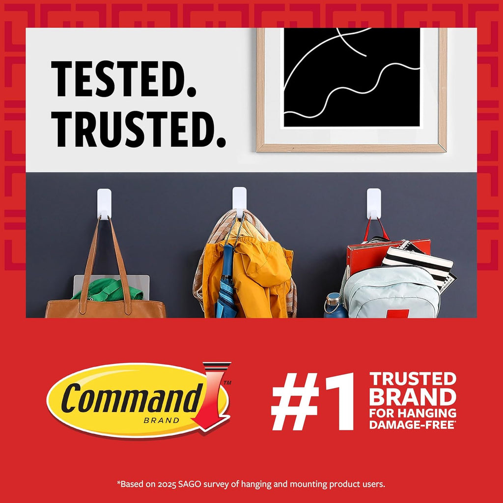 Command 15 lb Large Picture Hanging Strips 14 Pairs (28 Strips), Damage-Free Hanging Picture Hangers, No Tools Wall Hanger for Home Decor, White Adhesive