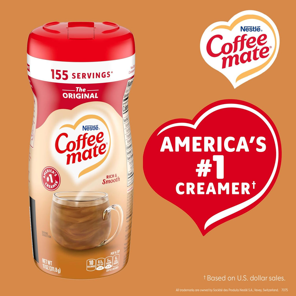 Nestle Coffee mate Coffee Creamer, Original, Powder Creamer, 11 oz Canister (Pack of 12)