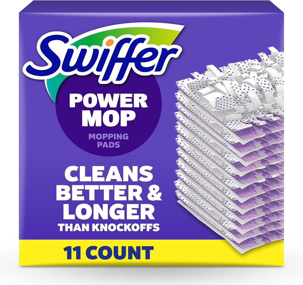 Swiffer PowerMop Multi-Surface Mopping Pad Refills for Floor Cleaning, 11 Count