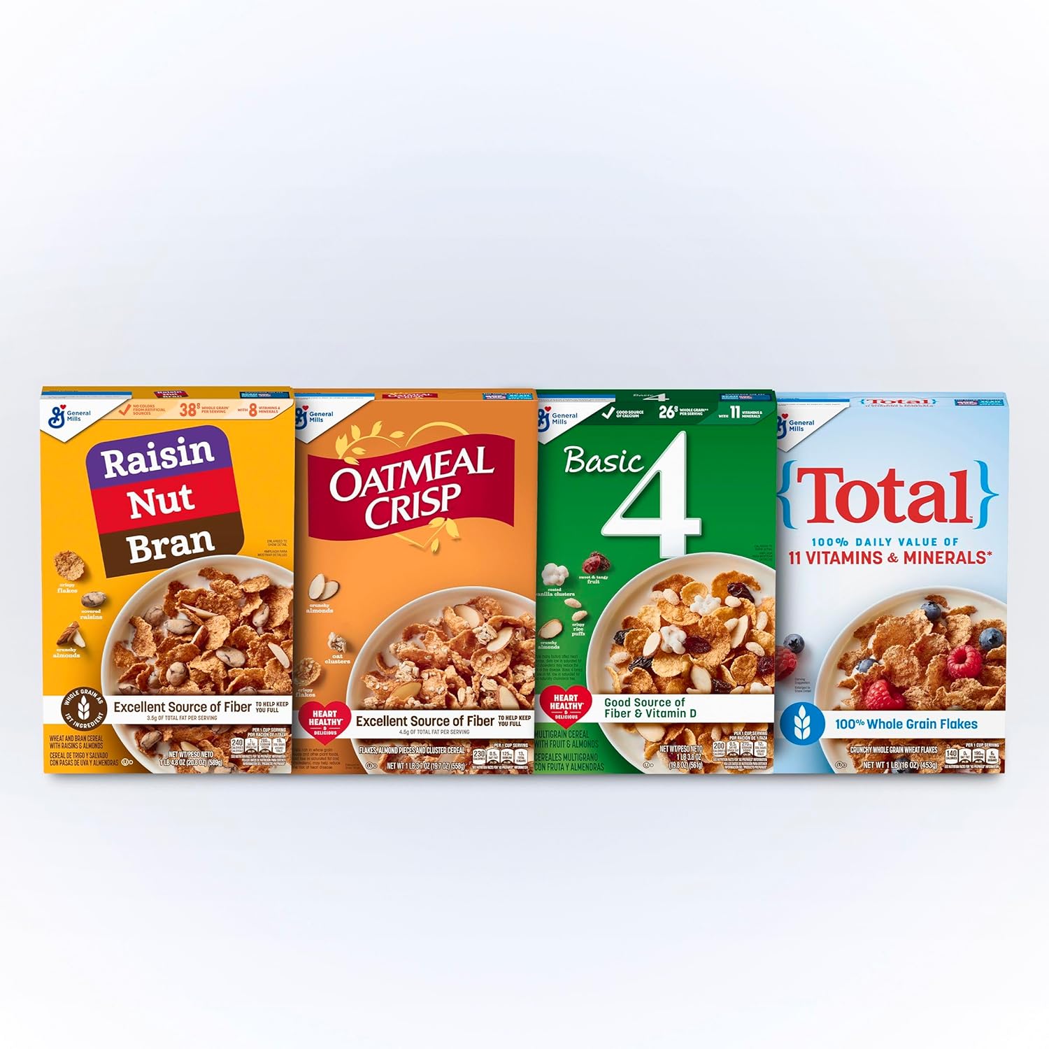 Total Breakfast Cereal, 100% Daily Value of 11 Vitamins and Minerals, Whole Grain Cereal, 16 oz
