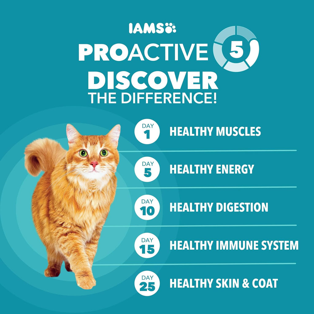 IAMS Proactive Health Dry Cat Food, Indoor Weight and Hairball Care Cat Food Dry Recipe, with Real Chicken in Every Bite, 22 lb. Bag