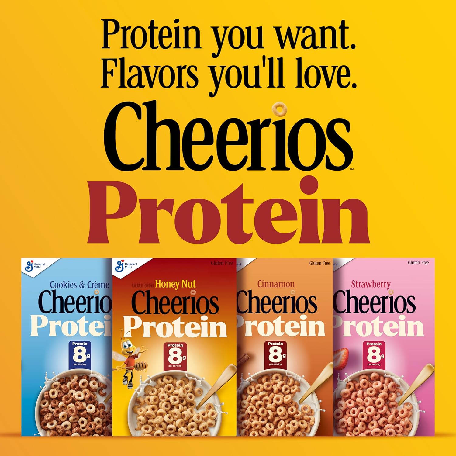 Cheerios Protein Cereal, Cookies and Crème, 8g Protein, Family Size, 15 oz