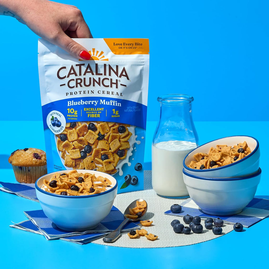Catalina Crunch Protein Cereal - Breakfast Cereal with 10g of Protein, No Added Sugar - Gluten Free - Blueberry Muffin - 8 oz. Bag (Pack of 1)