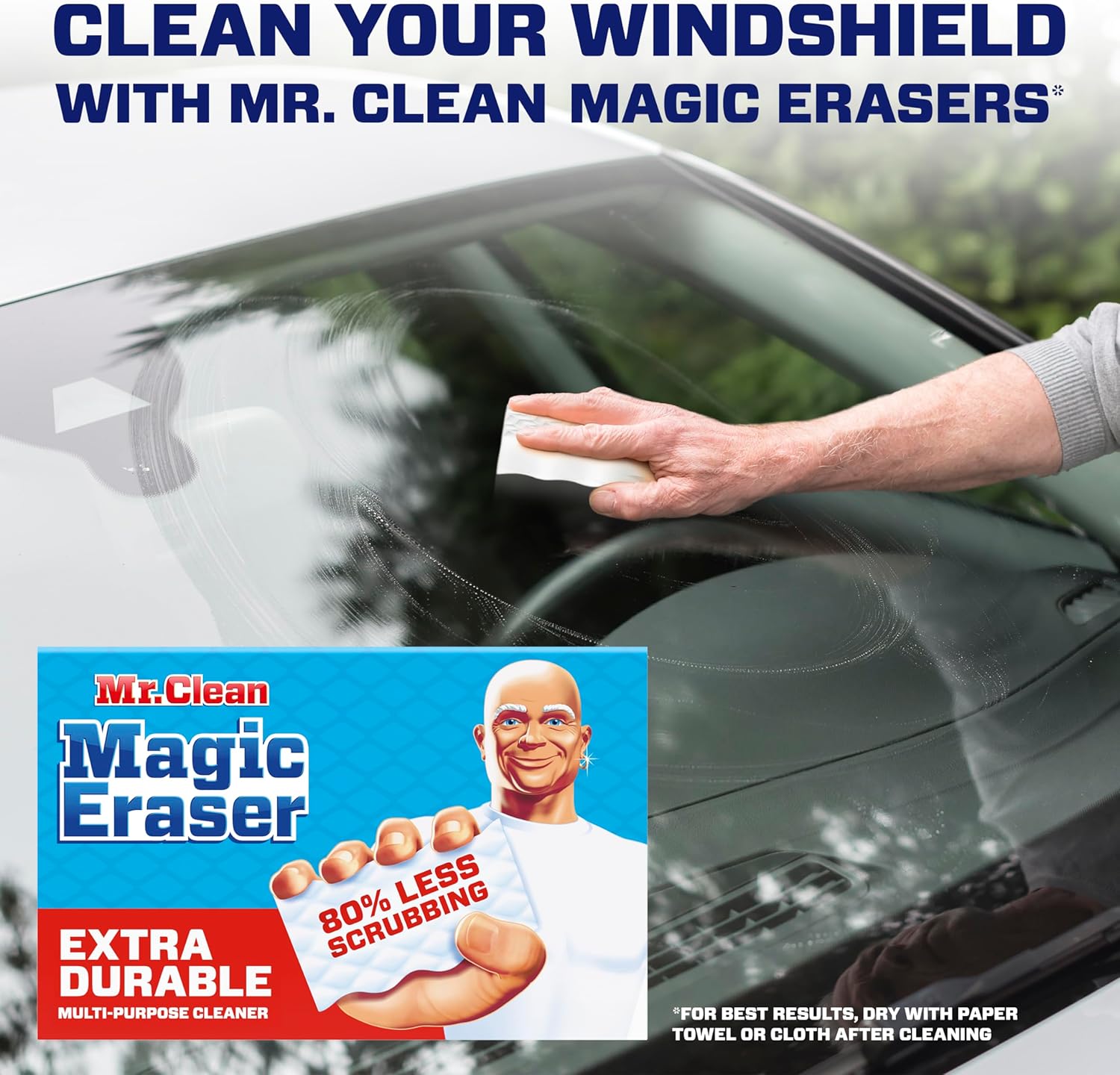 Mr. Clean Magic Eraser Sponge, All Purpose Cleaner, Cleaning Scrubber, Wall, Sneaker, Kitchen, Bathroom, Shower Cleaner, Cleaning Supplies, Melamine Sponge, Cleaning Pads, Extra Durable, 10ct