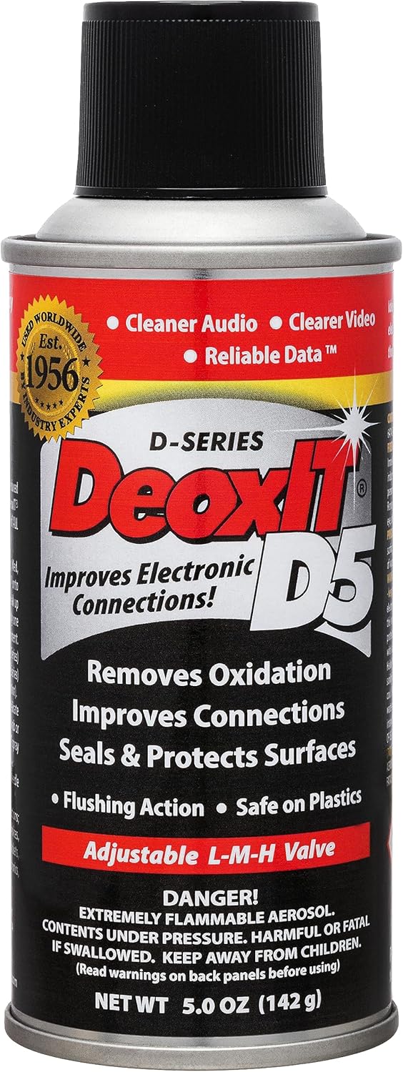 Hosa CAIG Laboratories D5S-6 CAIG DeoxIT Contact Cleaner, 5 Spray, 5 Oz
