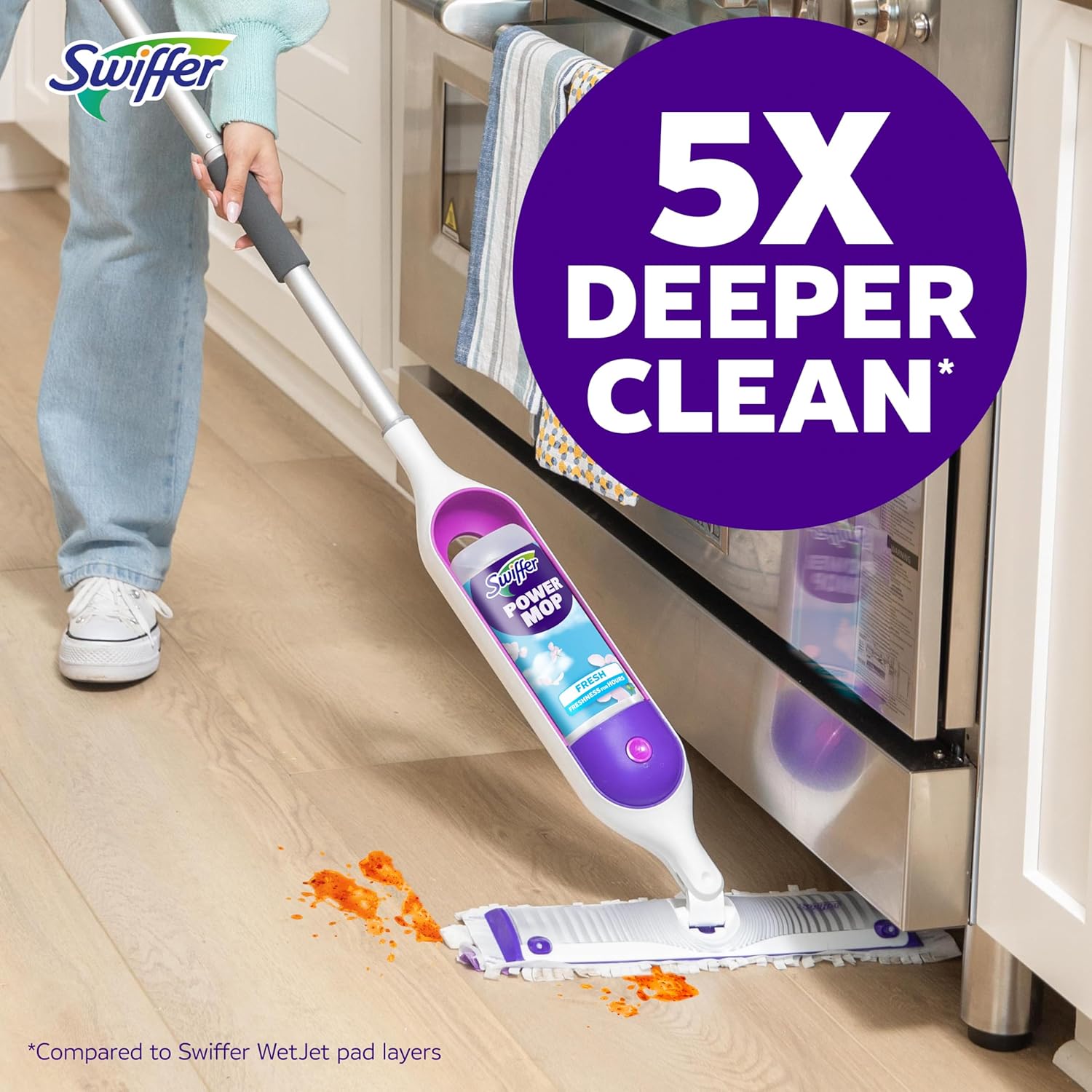 Swiffer PowerMop Multi-Surface Mopping Pad Refills for Floor Cleaning, 11 Count
